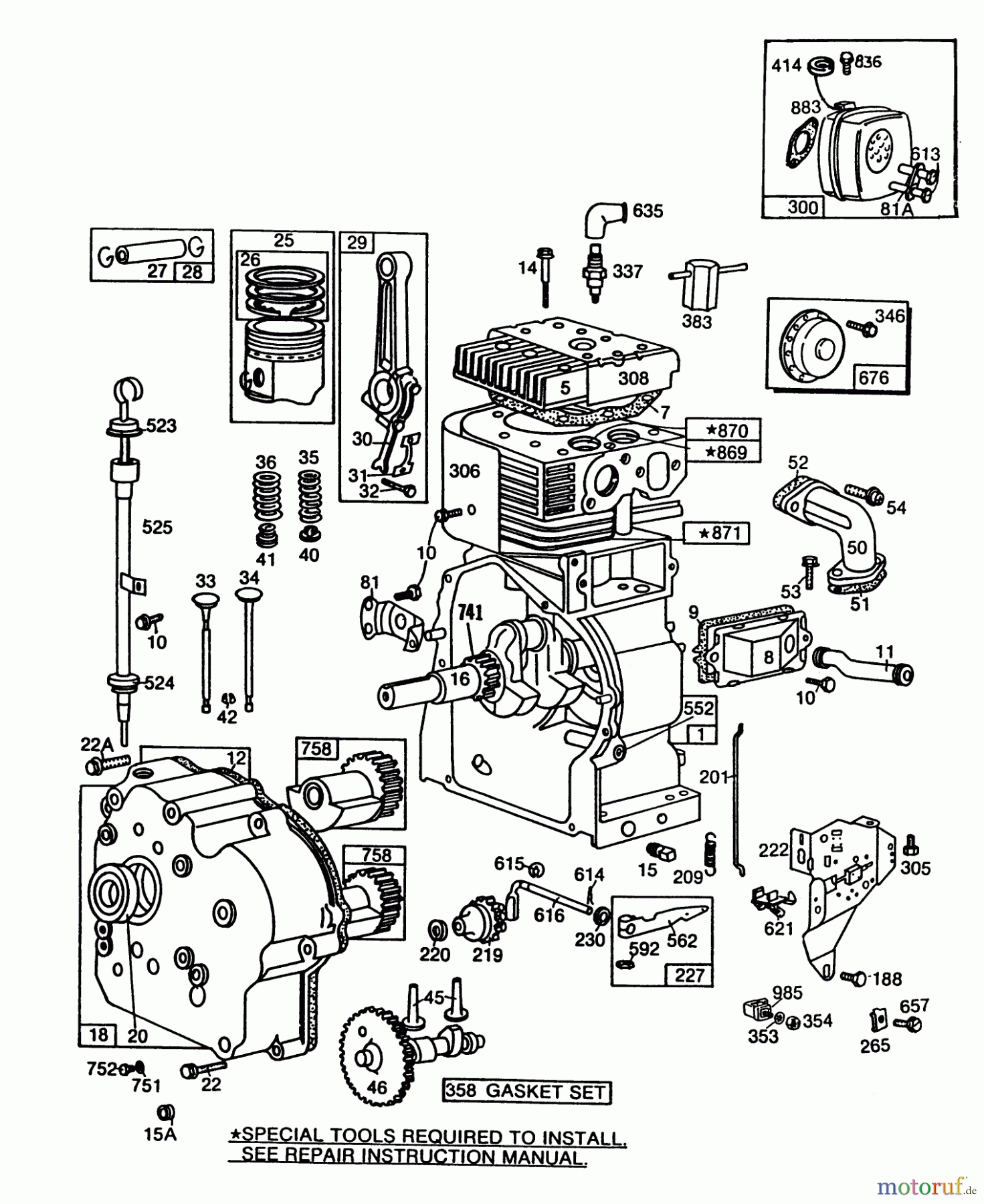  Toro Neu Snow Blowers/Snow Throwers Seite 1 38160 (1132) - Toro 1132 Snowthrower, 1987 (7000001-7999999) ENGINE BRIGGS & STRATTON MODEL NO. 252416-0735-01 #1