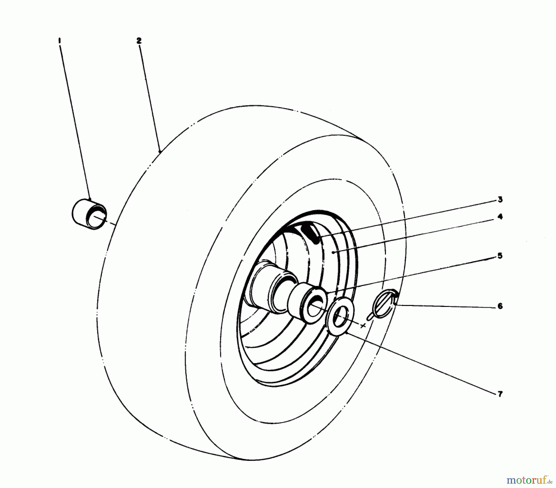  Toro Neu Snow Blowers/Snow Throwers Seite 1 38160 (1132) - Toro 1132 Snowthrower, 1987 (7000001-7999999) WHEEL ASSEMBLY