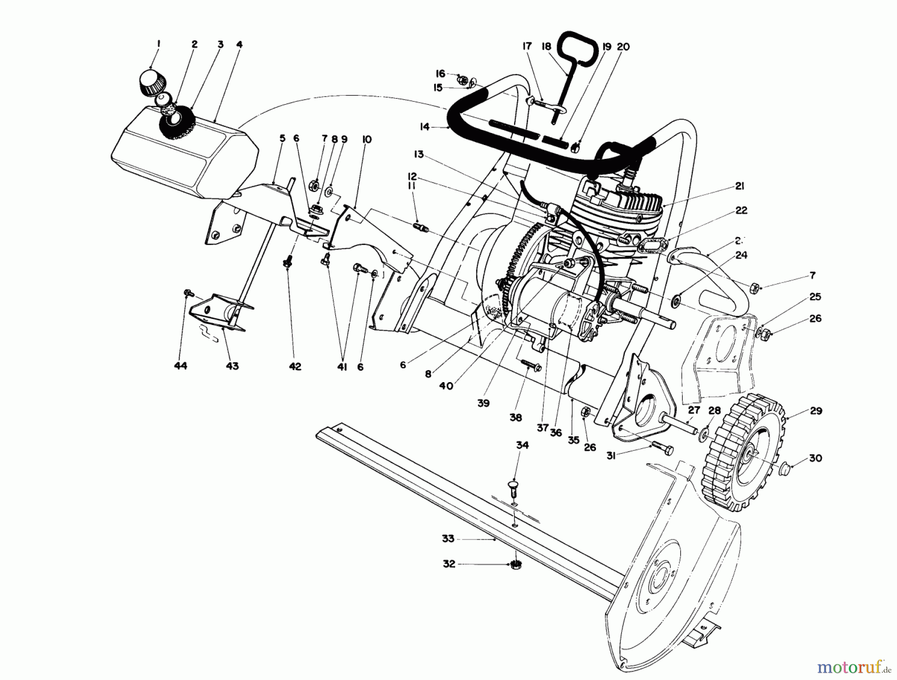  Toro Neu Snow Blowers/Snow Throwers Seite 1 38162 (S-620) - Toro S-620 Snowthrower, 1984 (4000001-4999999) ENGINE ASSEMBLY