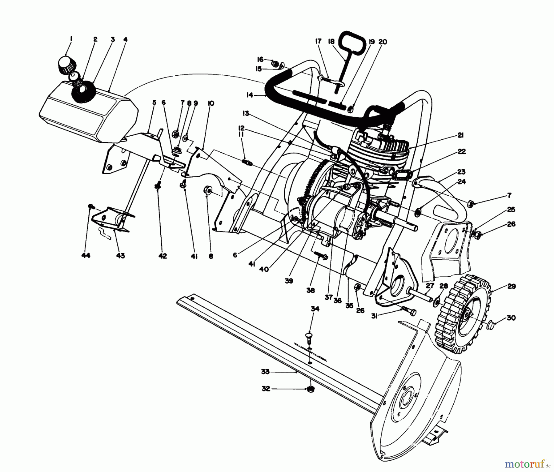  Toro Neu Snow Blowers/Snow Throwers Seite 1 38162C (S-620) - Toro S-620 Snowthrower, 1984 (4000001-4999999) ENGINE ASSEMBLY