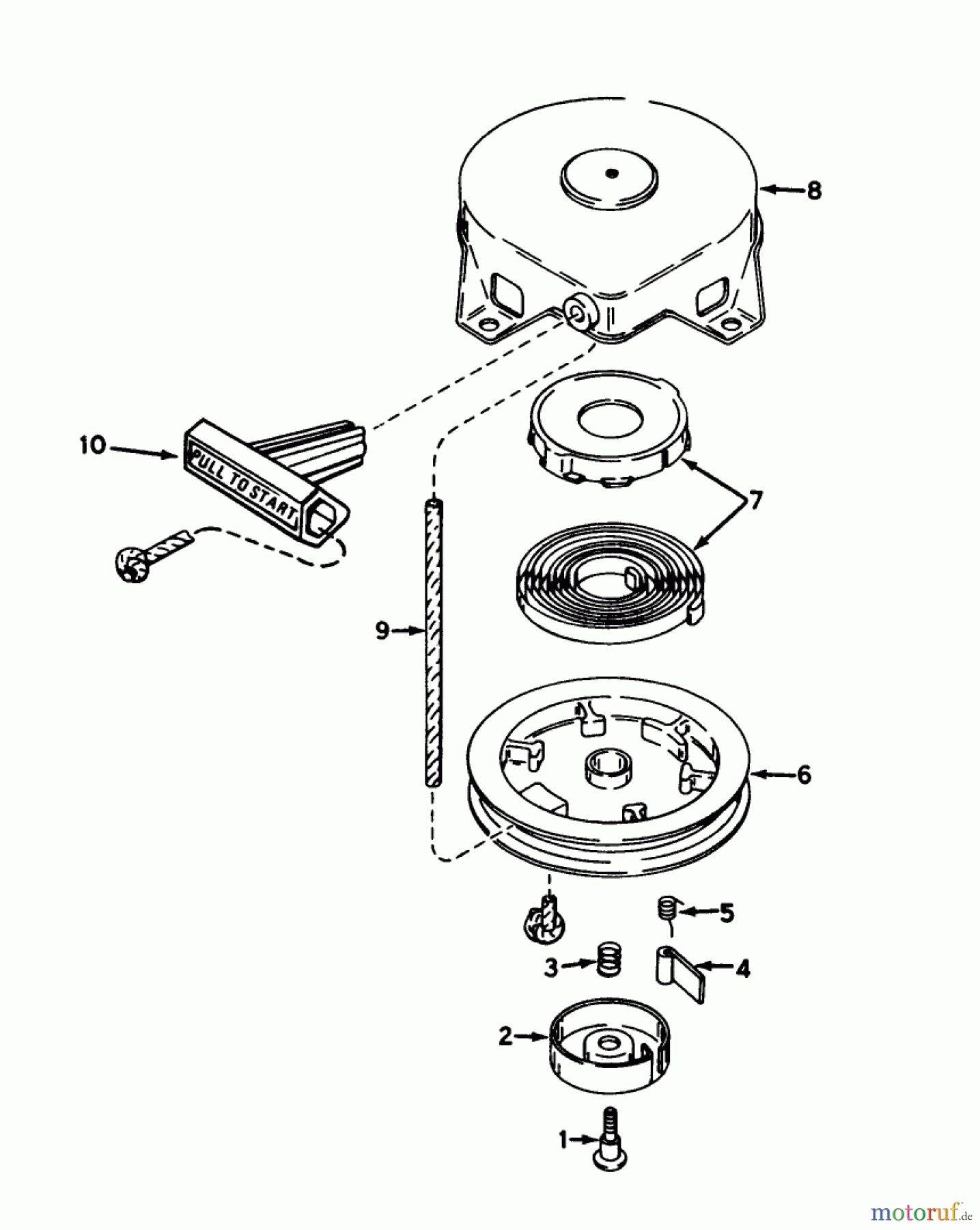  Toro Neu Snow Blowers/Snow Throwers Seite 1 38162C (S-620) - Toro S-620 Snowthrower, 1985 (5000001-5999999) REWIND STARTER NO. 590537