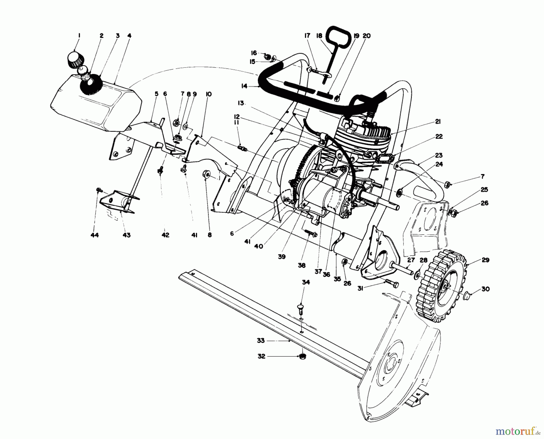  Toro Neu Snow Blowers/Snow Throwers Seite 1 38162 (S-620) - Toro S-620 Snowthrower, 1987 (7000001-7999999) ENGINE ASSEMBLY