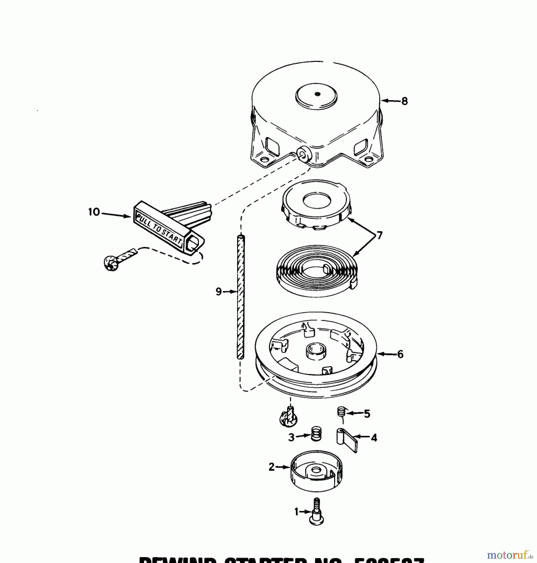  Toro Neu Snow Blowers/Snow Throwers Seite 1 38162 (S-620) - Toro S-620 Snowthrower, 1987 (7000001-7999999) REWIND STARTER NO. 590537