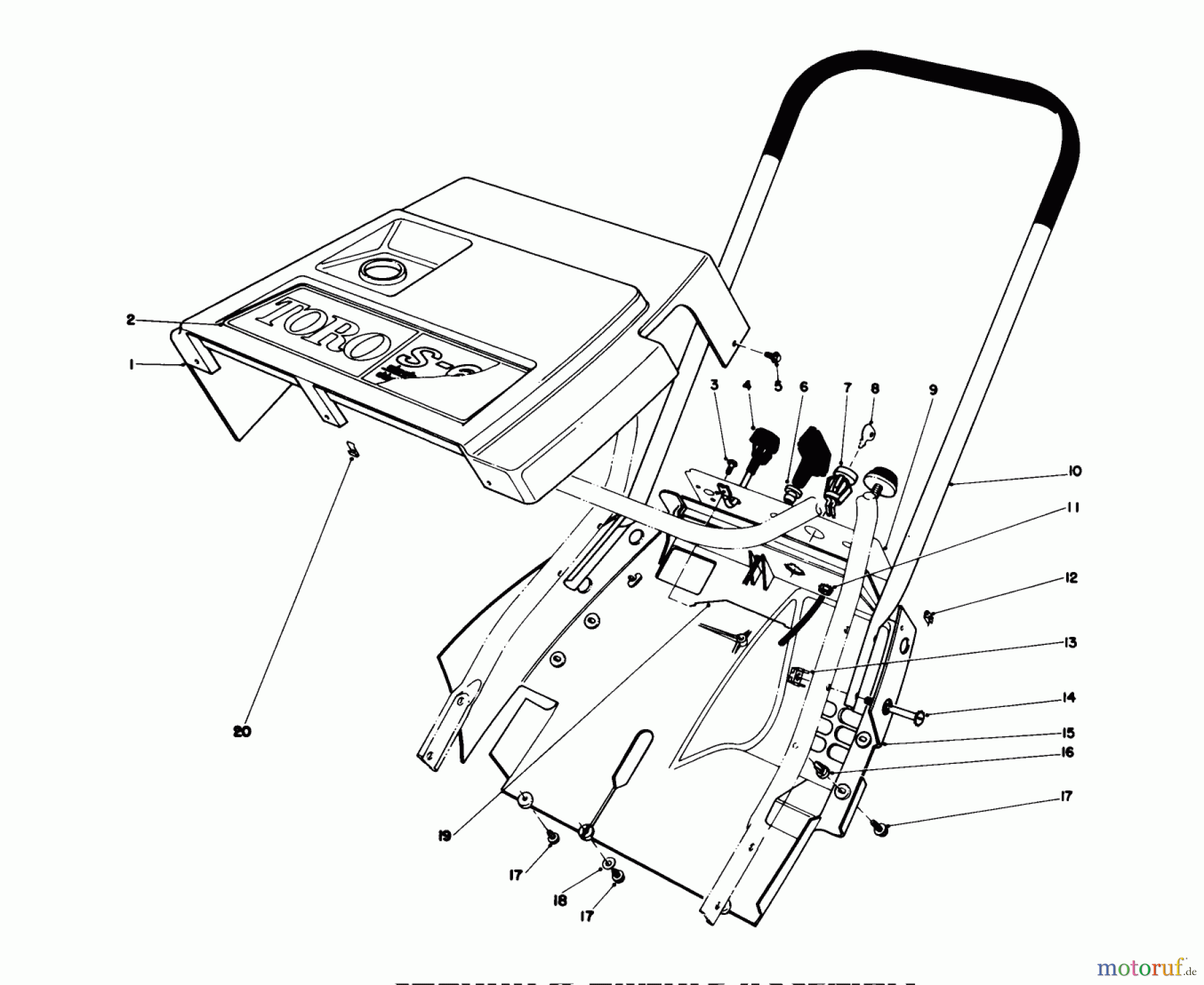  Toro Neu Snow Blowers/Snow Throwers Seite 1 38162 (S-620) - Toro S-620 Snowthrower, 1987 (7000001-7999999) SHROUD & HANDLE ASSEMBLY