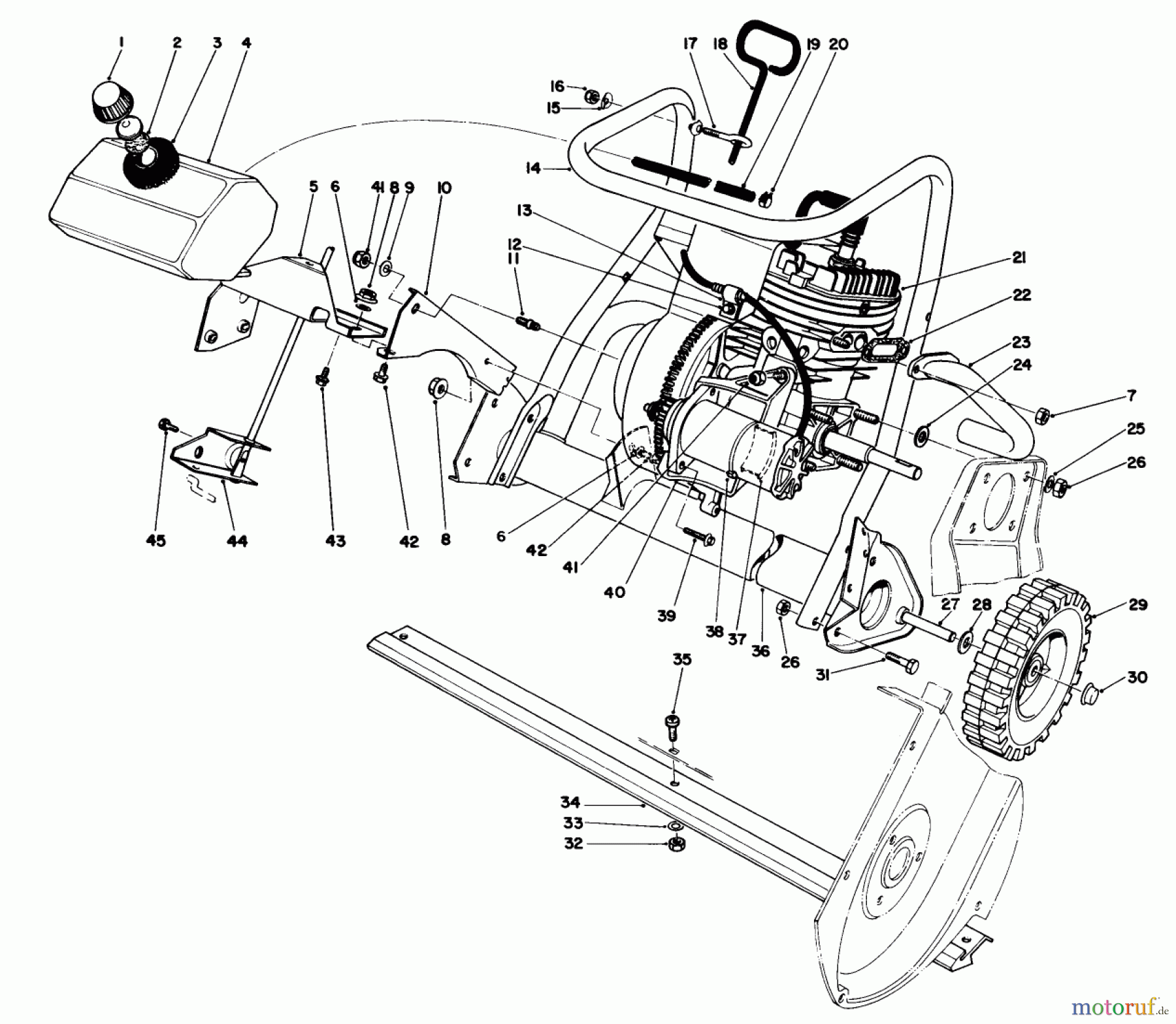  Toro Neu Snow Blowers/Snow Throwers Seite 1 38162 (S-620) - Toro S-620 Snowthrower, 1991 (1000001-1999999) ENGINE ASSEMBLY