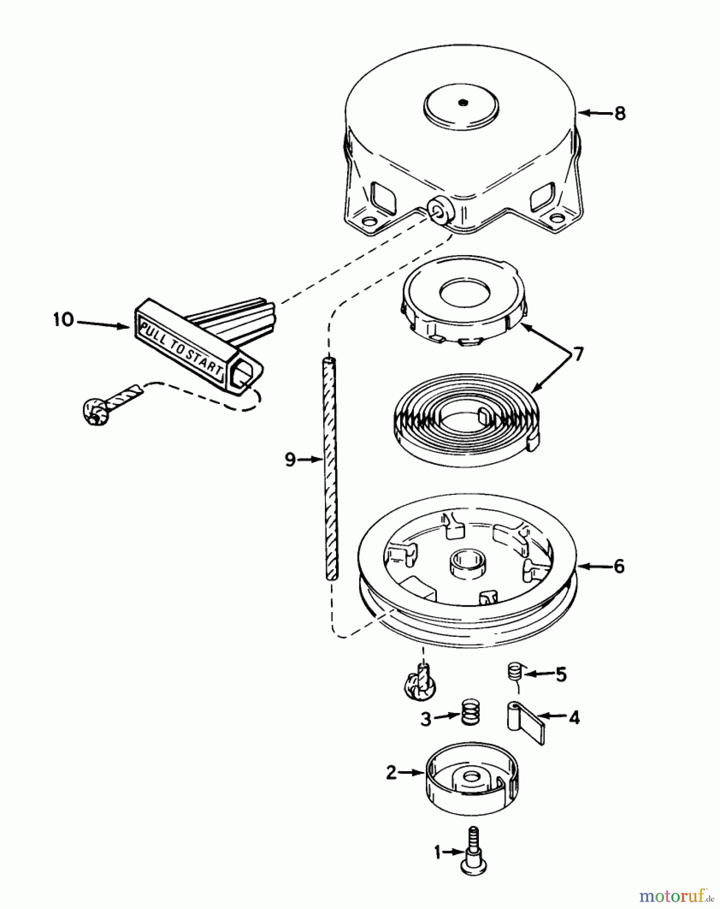  Toro Neu Snow Blowers/Snow Throwers Seite 1 38165 (S-620) - Toro S-620 Snowthrower, 1985 (5010001-5999999) REWIND STARTER NO. 590537