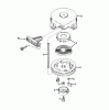 Toro 38165 (S-620) - S-620 Snowthrower, 1987 (7000001-7999999) Listas de piezas de repuesto y dibujos REWIND STARTER NO. 590537