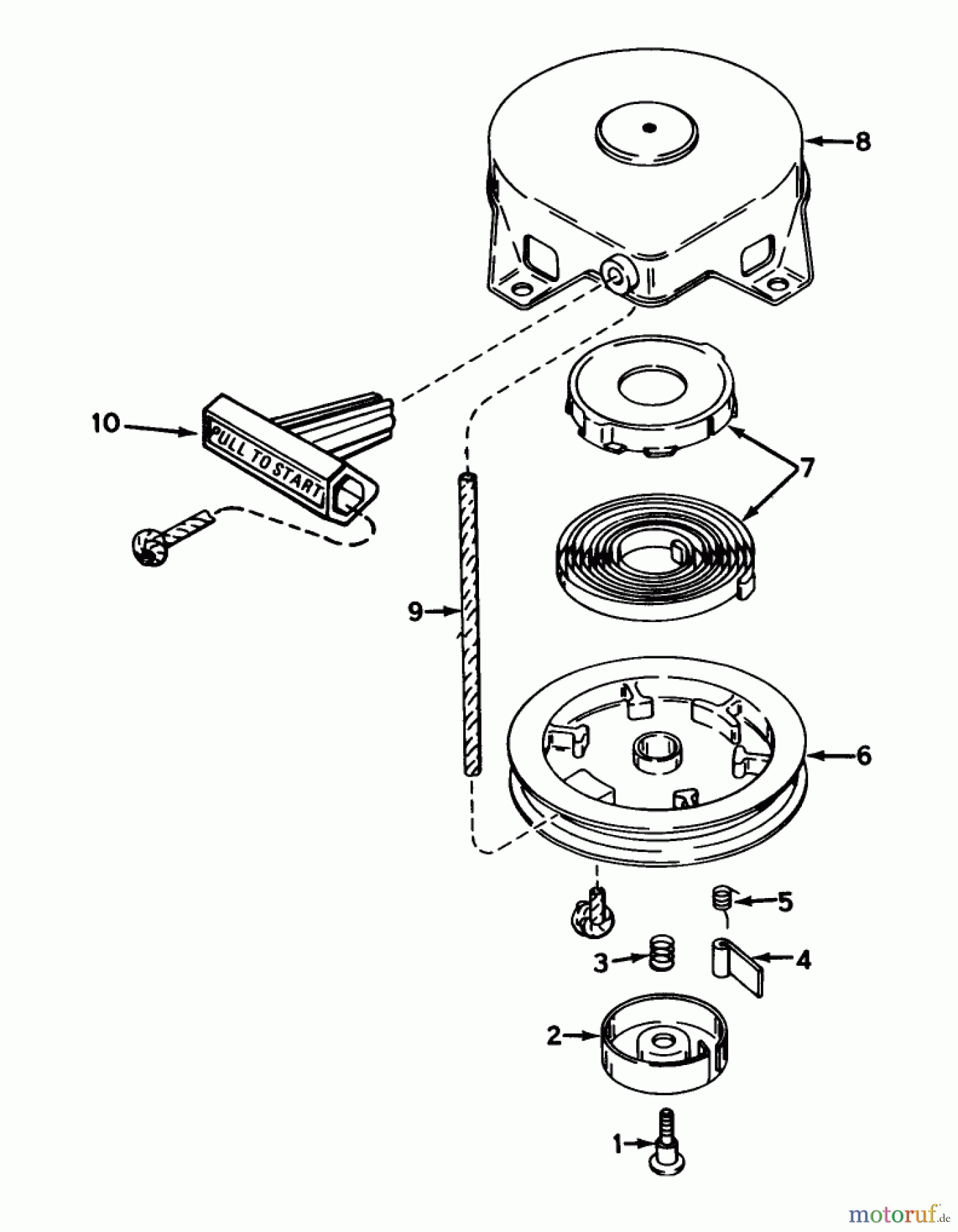  Toro Neu Snow Blowers/Snow Throwers Seite 1 38167C (S-620) - Toro S-620 Snowthrower, 1986 (6000001-6999999) REWIND STARTER NO. 590537