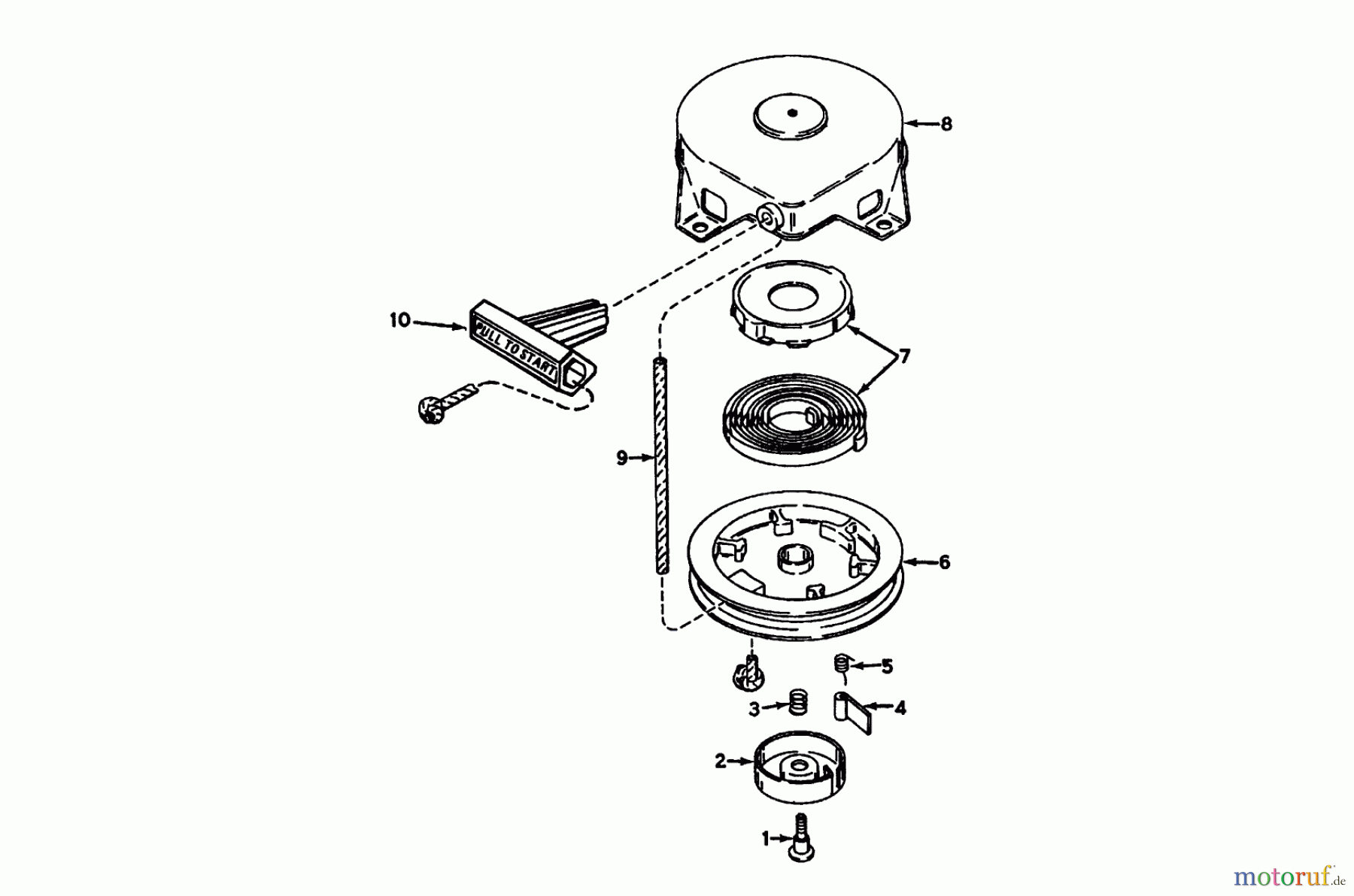 Toro Neu Snow Blowers/Snow Throwers Seite 1 38175 - Toro CCR Powerlite Snowthrower, 1991 (1000001-1999999) RECOIL STARTER NO. 590537