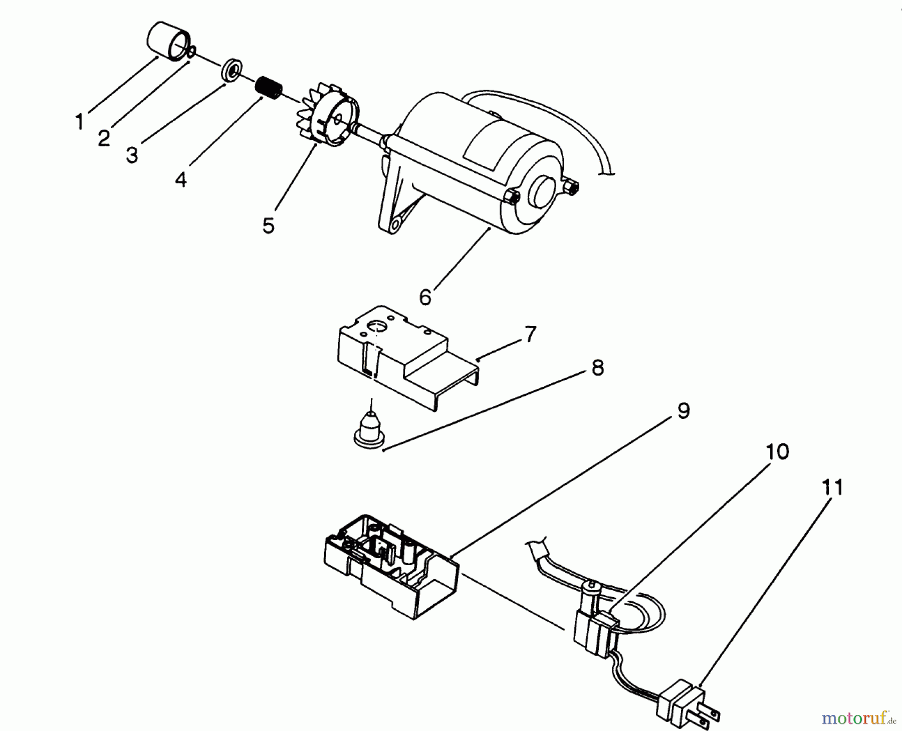  Toro Neu Snow Blowers/Snow Throwers Seite 1 38175 - Toro CCR Powerlite Snowthrower, 1993 (3900001-3999999) STARTER MOTOR ASSEMBLY (MODEL 38175 ONLY)