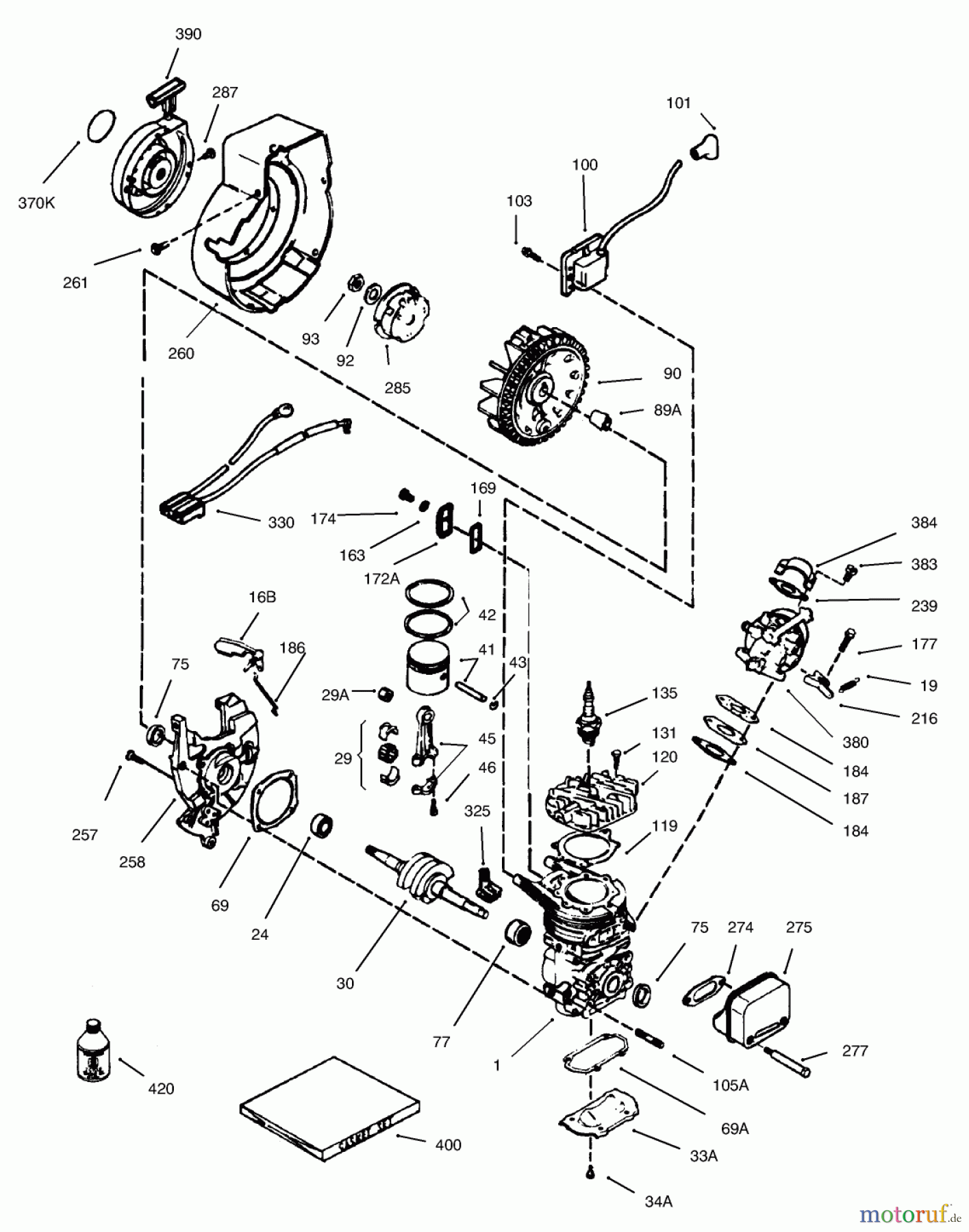  Toro Neu Snow Blowers/Snow Throwers Seite 1 38172 - Toro CCR Powerlite Snowthrower, 2001 (210000001-210999999) ENGINE ASSEMBLY TECUMSEH MODEL NO. HSK635-1723A