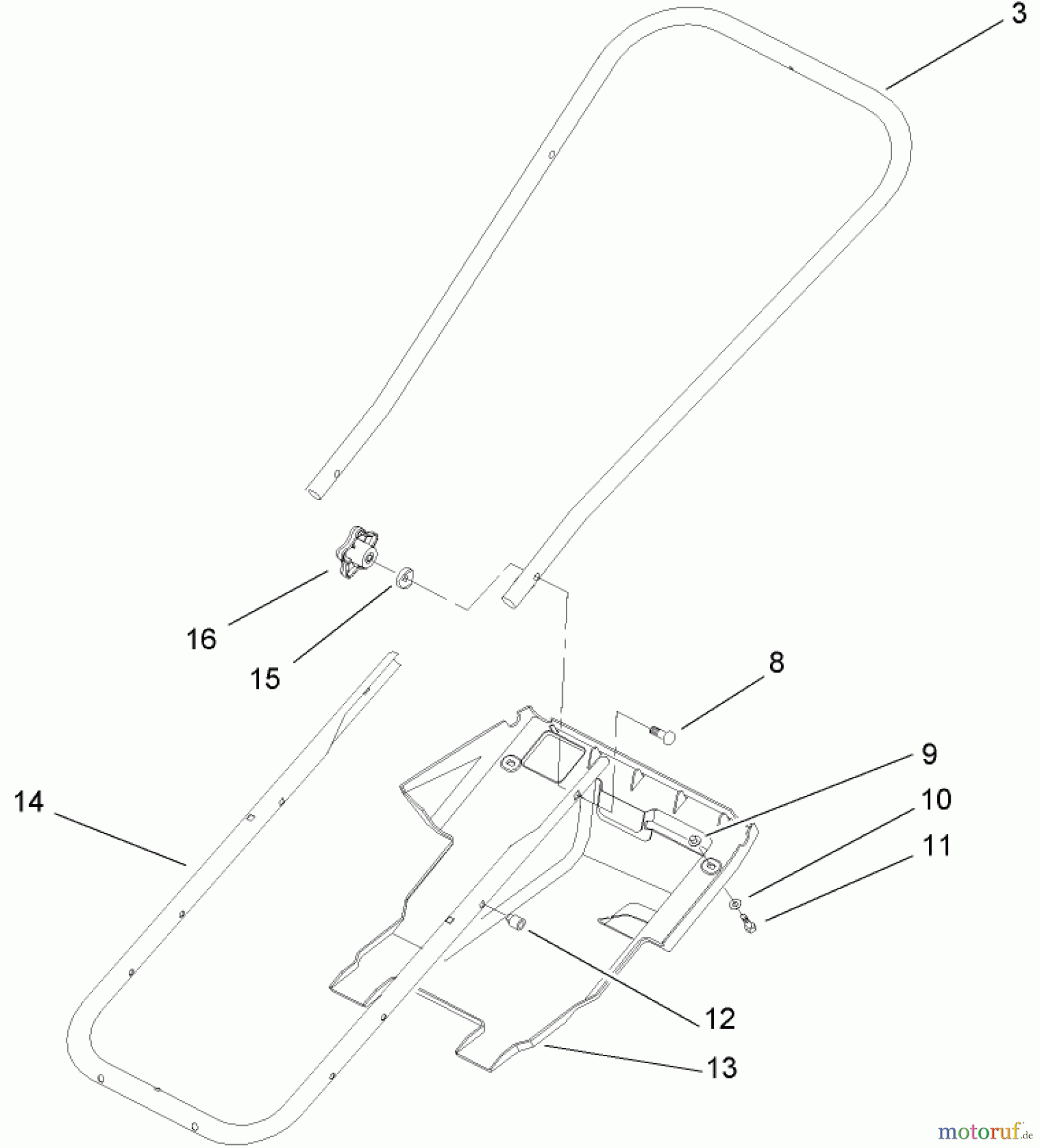  Toro Neu Snow Blowers/Snow Throwers Seite 1 38172 - Toro Powerlite Snowthrower, 2005 (250010001-250999999) HANDLE AND LOWER SHROUD ASSEMBLY