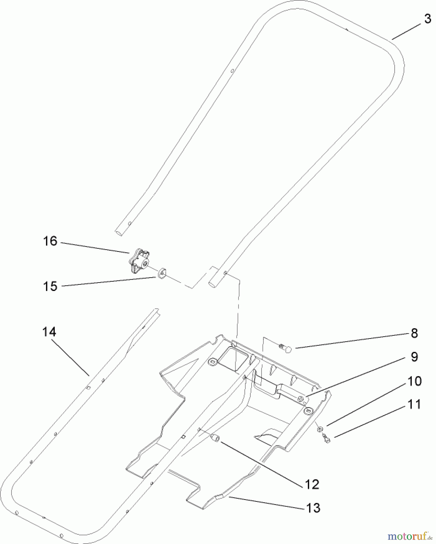  Toro Neu Snow Blowers/Snow Throwers Seite 1 38172 - Toro Powerlite Snowthrower, 2007 (270000001-270999999) HANDLE AND LOWER SHROUD ASSEMBLY