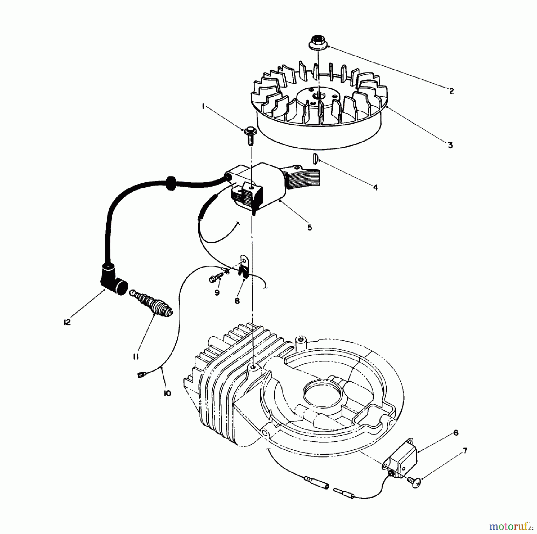  Toro Neu Snow Blowers/Snow Throwers Seite 1 38180 - Toro CCR 2000 Snowthrower, 1986 (6000001-6999999) FLYWHEEL & MAGNETO ASSEMBLY