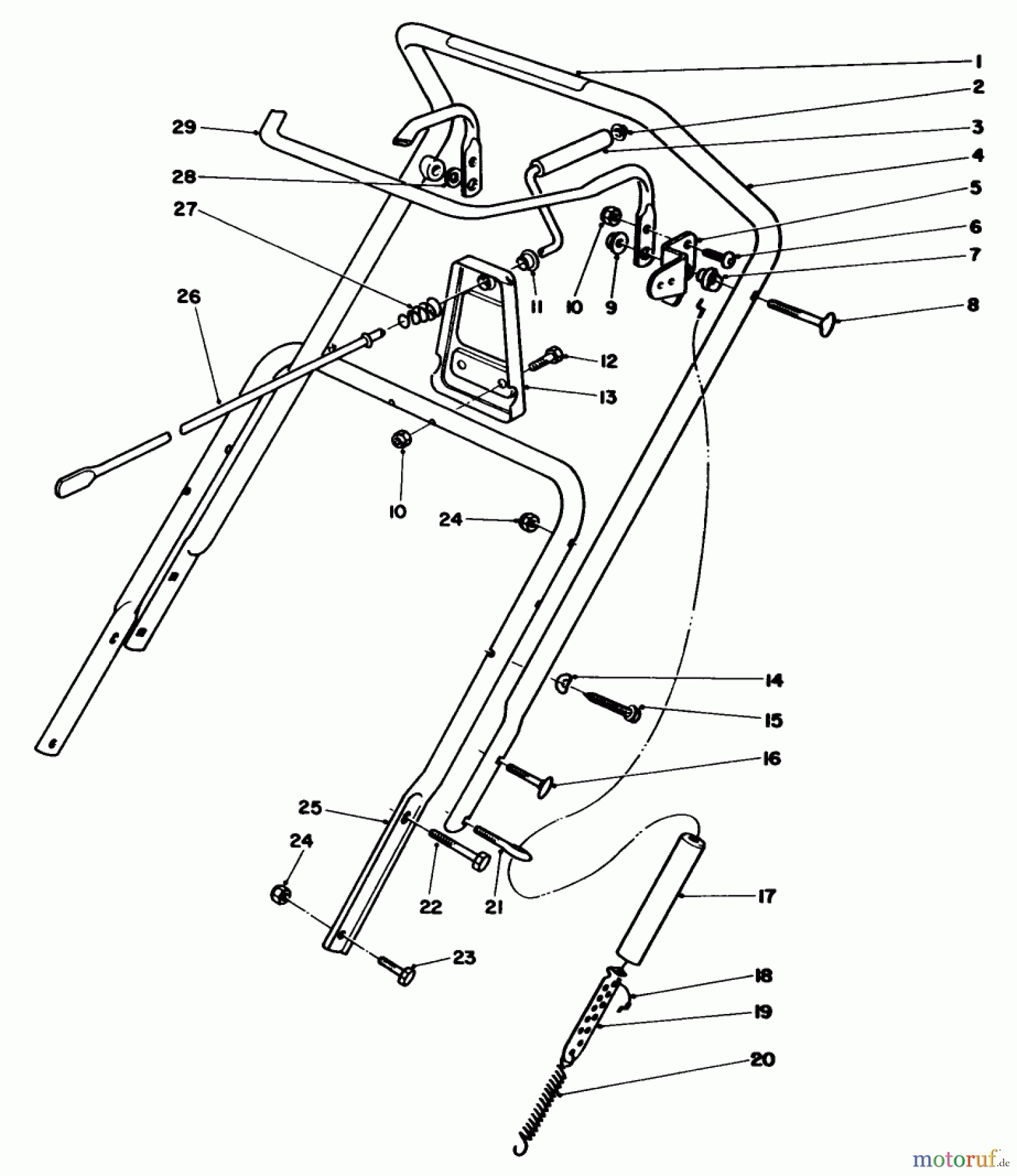  Toro Neu Snow Blowers/Snow Throwers Seite 1 38180 - Toro CCR 2000 Snowthrower, 1988 (8000001-8999999) HANDLE ASSEMBLY