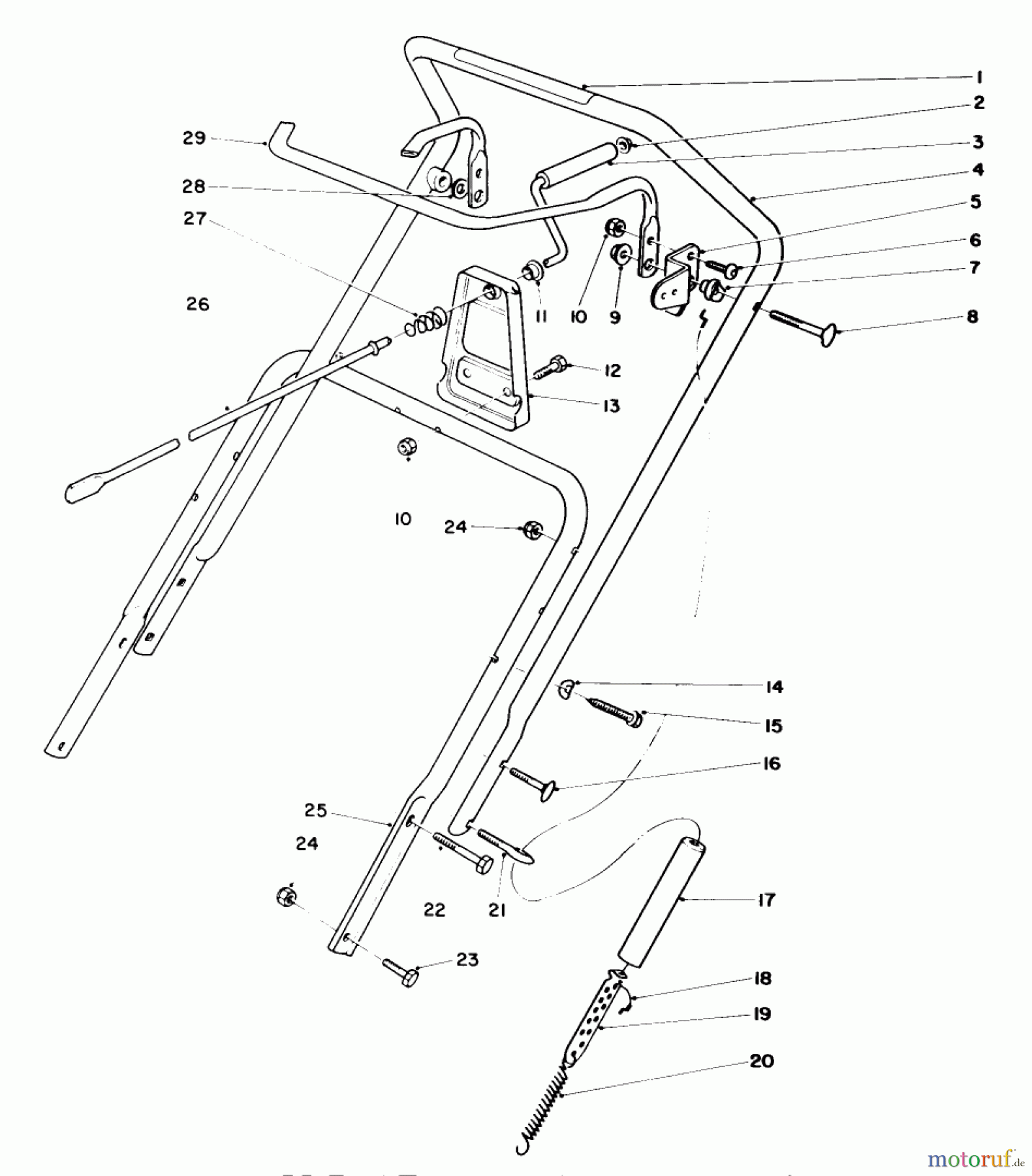  Toro Neu Snow Blowers/Snow Throwers Seite 1 38180 - Toro CCR 2000 Snowthrower, 1989 (9000001-9999999) HANDLE ASSEMBLY