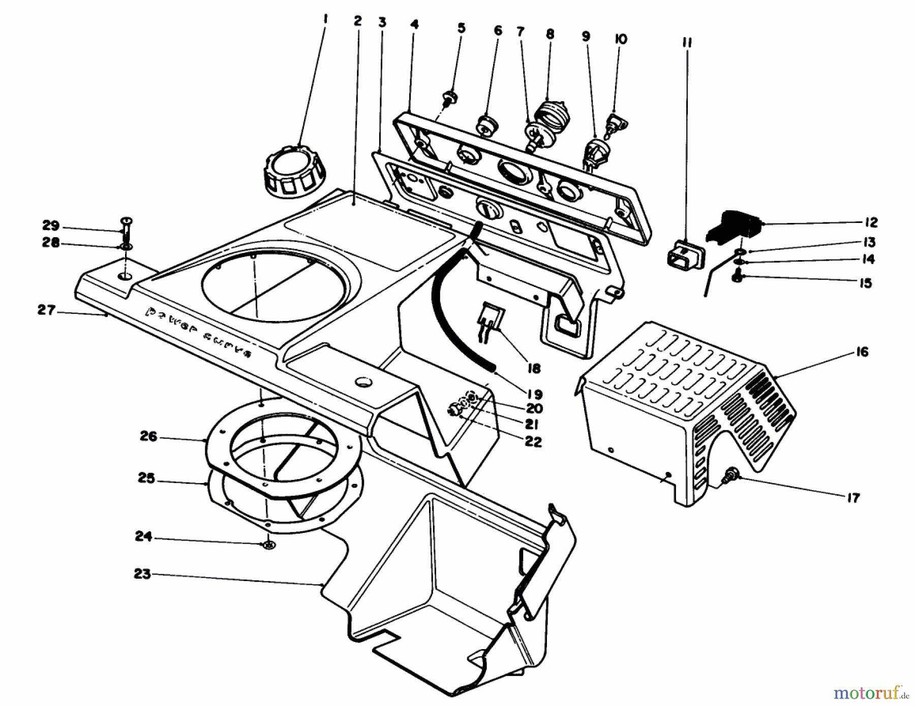  Toro Neu Snow Blowers/Snow Throwers Seite 1 38180 - Toro CCR 2000 Snowthrower, 1991 (1000001-1999999) CONTROL PANEL & SHROUDING ASSEMBLY