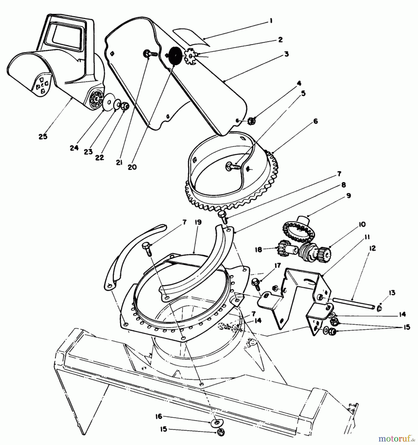  Toro Neu Snow Blowers/Snow Throwers Seite 1 38180 - Toro CCR 2000 Snowthrower, 1991 (1000001-1999999) DISCHARGE CHUTE ASSEMBLY