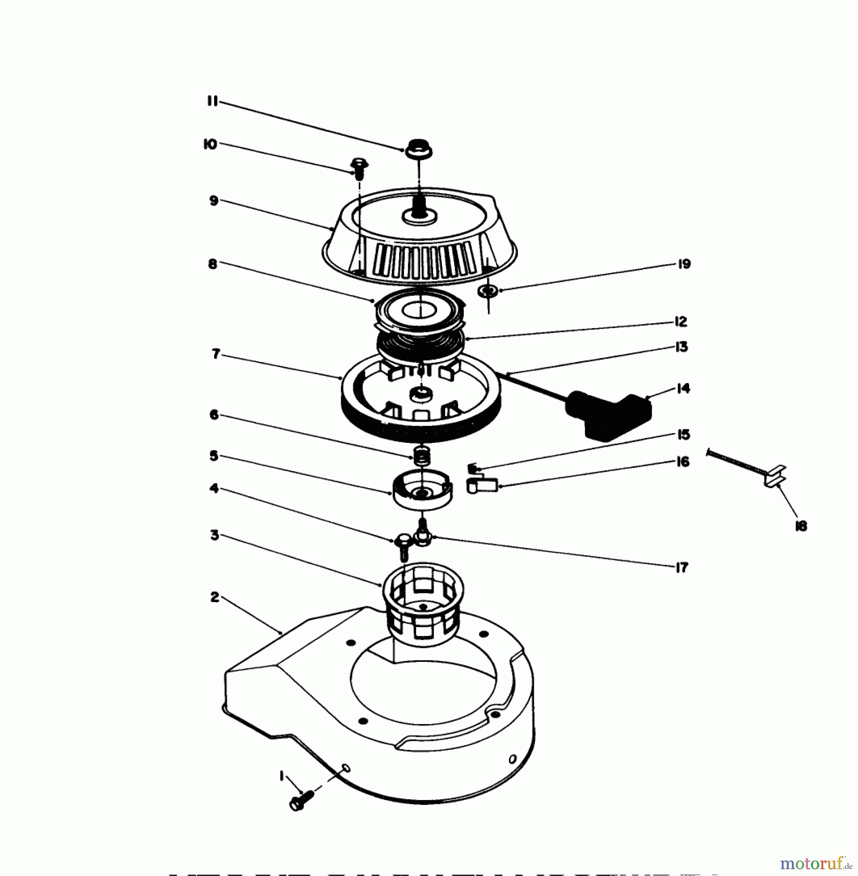  Toro Neu Snow Blowers/Snow Throwers Seite 1 38180 - Toro CCR 2000 Snowthrower, 1992 (2000001-2999999) RECOIL STARTER ASSEMBLY (ENGINE MODEL NO. 47PM1-4)