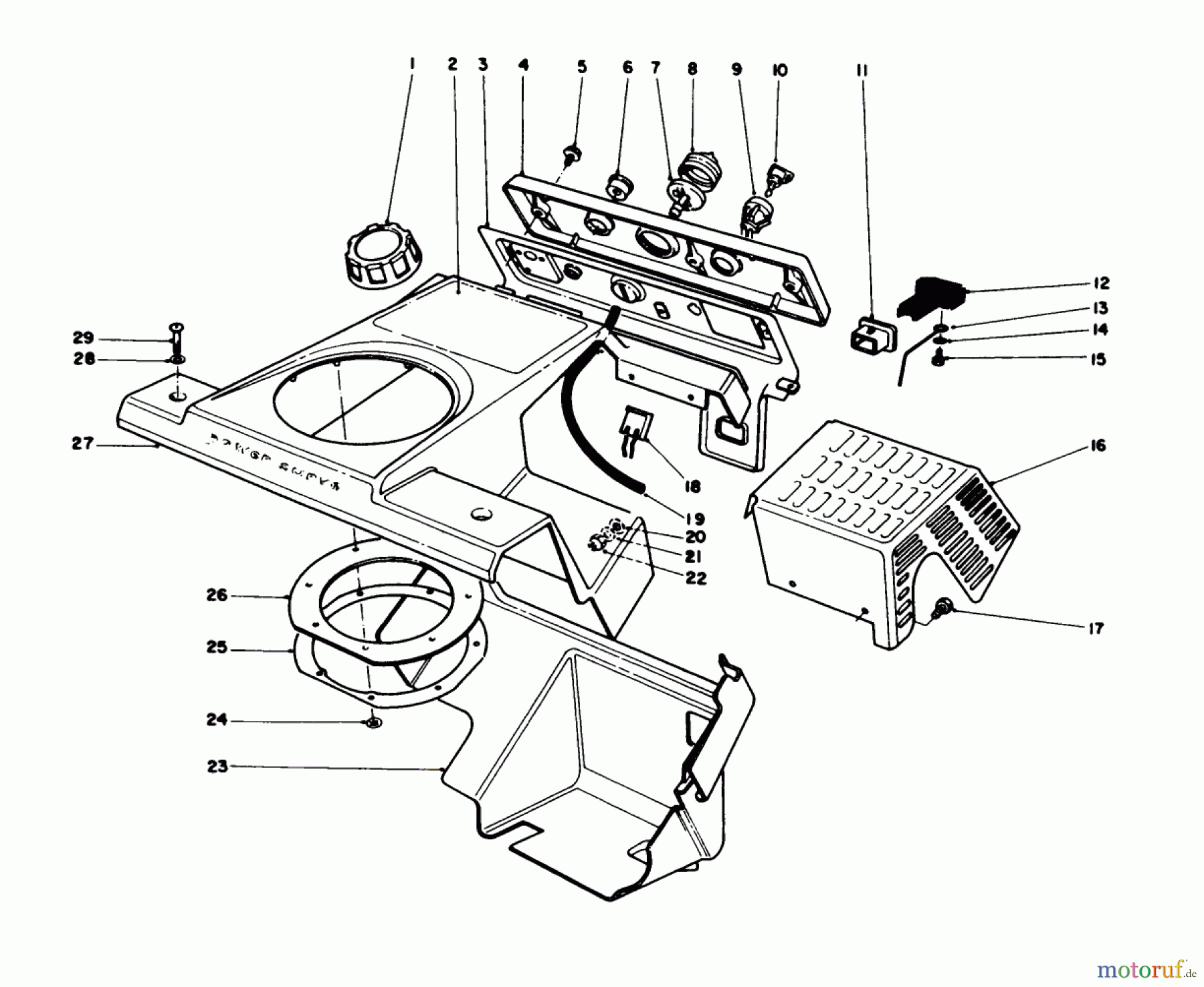  Toro Neu Snow Blowers/Snow Throwers Seite 1 38181 - Toro CCR 2000 Snowthrower, 1994 (4900001-4999999) CONTROL PANEL & SHROUDING ASSEMBLY