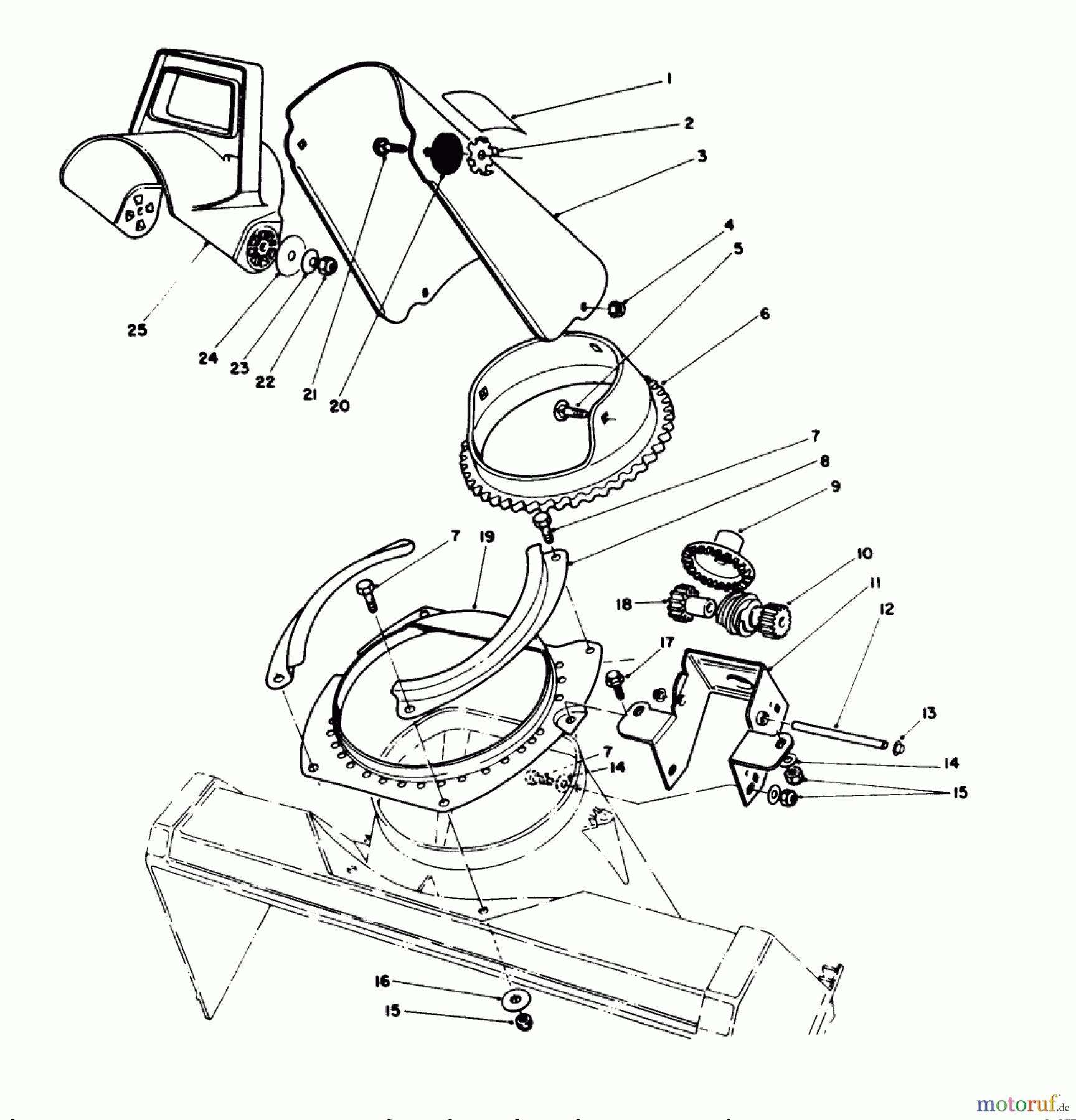  Toro Neu Snow Blowers/Snow Throwers Seite 1 38181 - Toro CCR 2000 Snowthrower, 1994 (4900001-4999999) DISCHARGE CHUTE ASSEMBLY