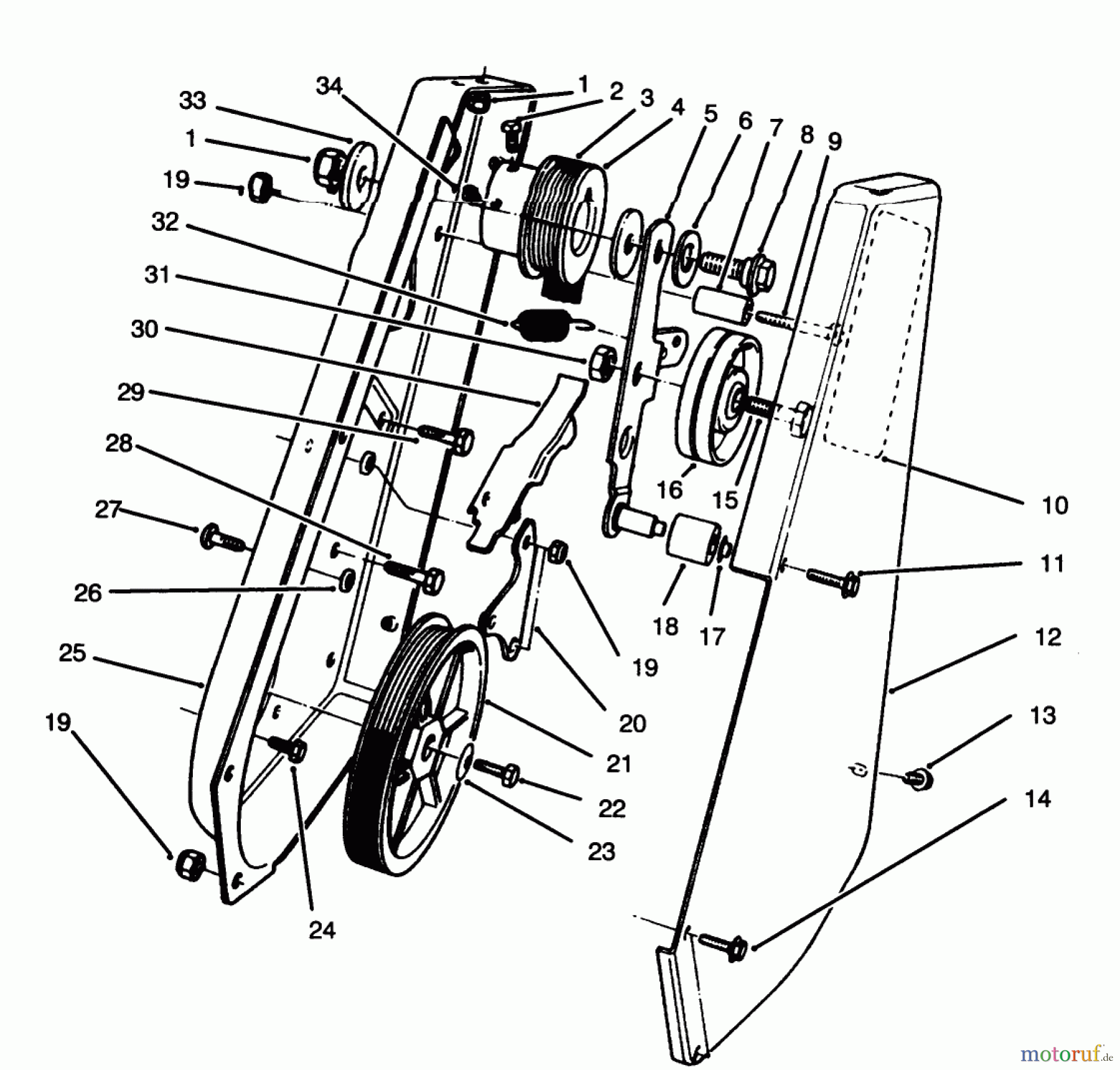  Toro Neu Snow Blowers/Snow Throwers Seite 1 38180 - Toro CCR 2000 Snowthrower, 1995 (5900001-5999999) DRIVE ASSEMBLY