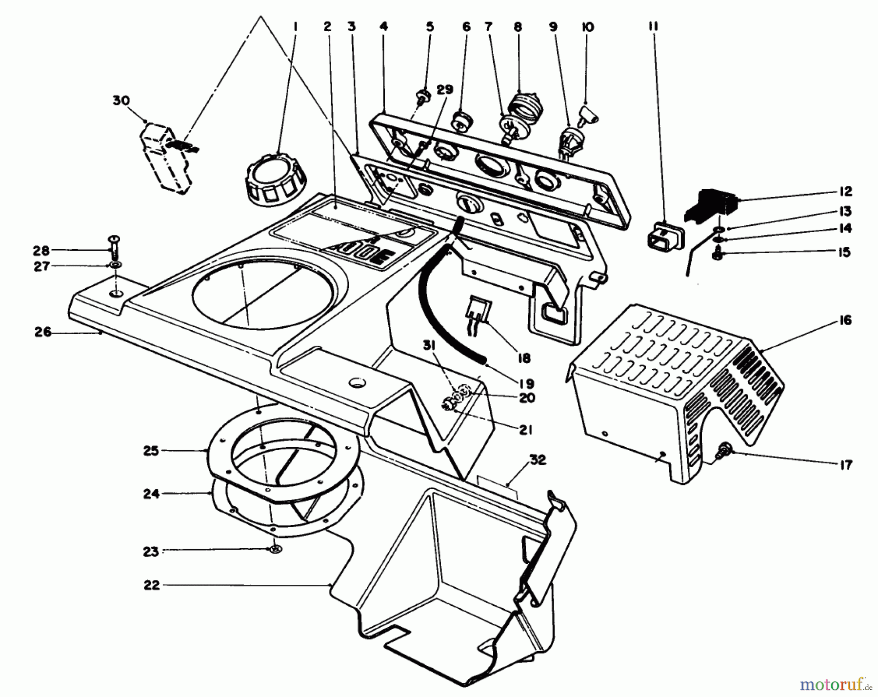  Toro Neu Snow Blowers/Snow Throwers Seite 1 38185C - Toro CCR 2000 Snowthrower, 1988 (8000001-8999999) CONTROL PANEL & SHROUDING ASSEMBLY