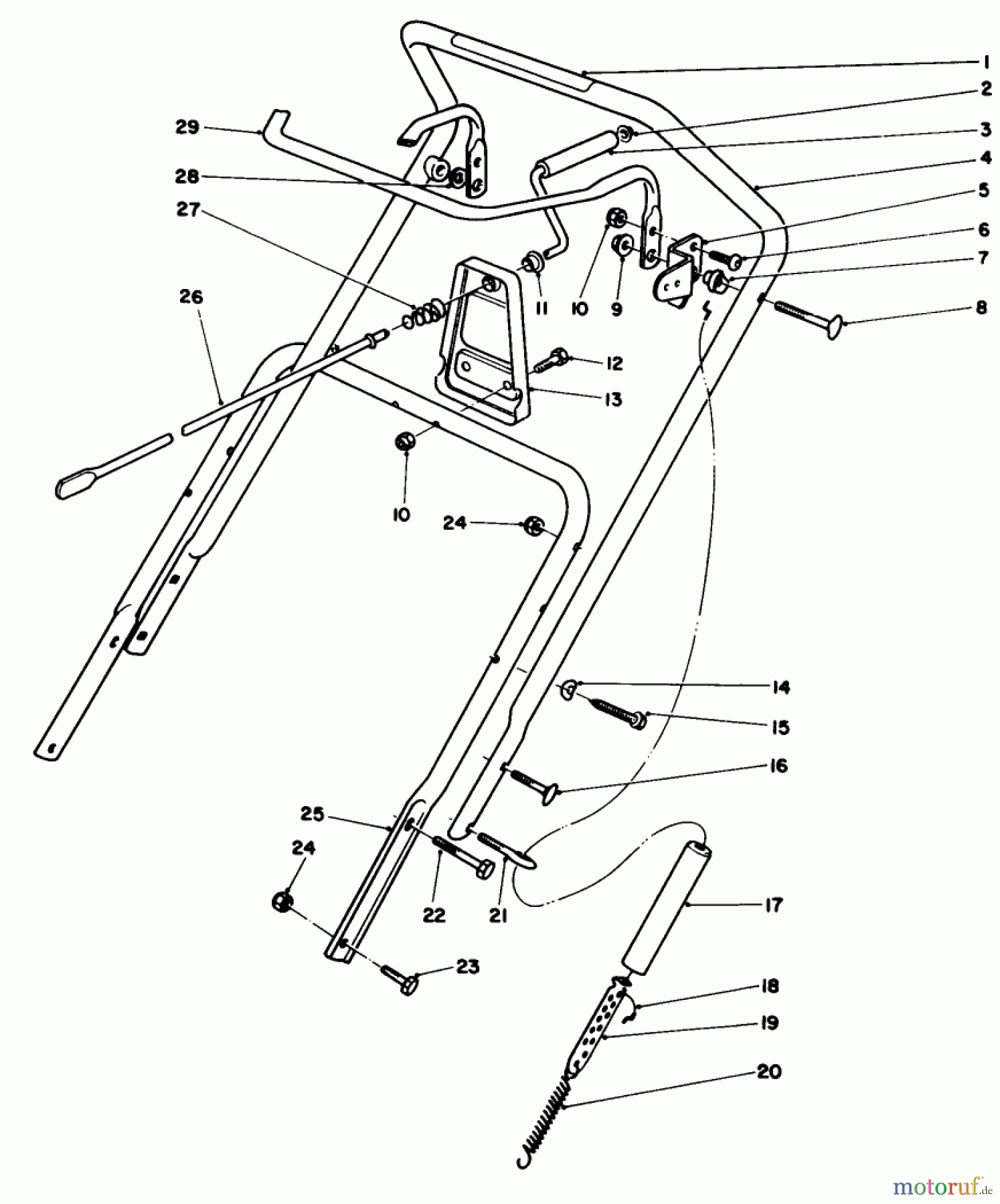  Toro Neu Snow Blowers/Snow Throwers Seite 1 38185 - Toro CCR 2000 Snowthrower, 1990 (0000001-0999999) HANDLE ASSEMBLY