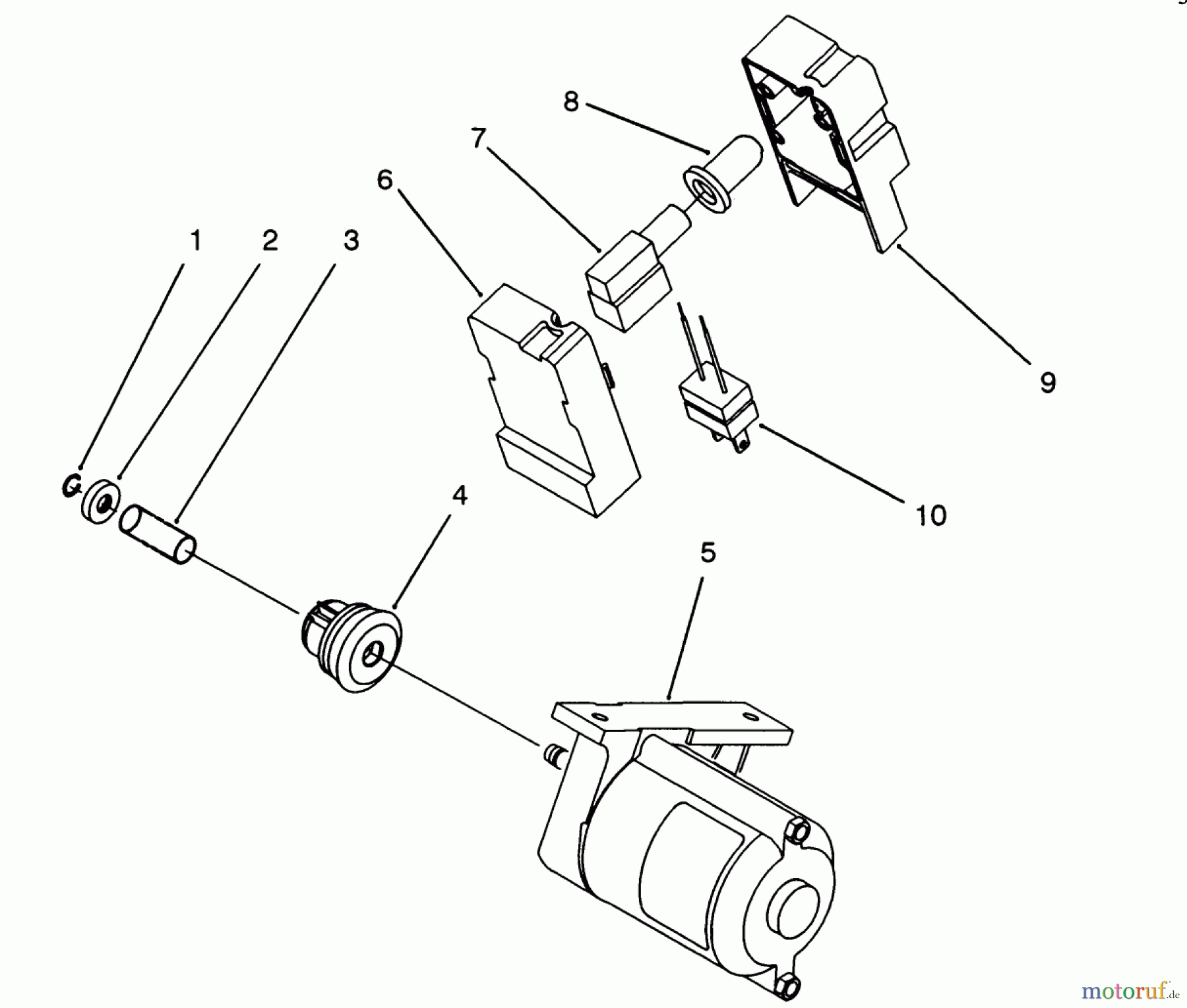  Toro Neu Snow Blowers/Snow Throwers Seite 1 38185 - Toro CCR 2000 Snowthrower, 1993 (3900001-3999999) STARTER MOTOR & SWITCH HOUSING ASSEMBLY