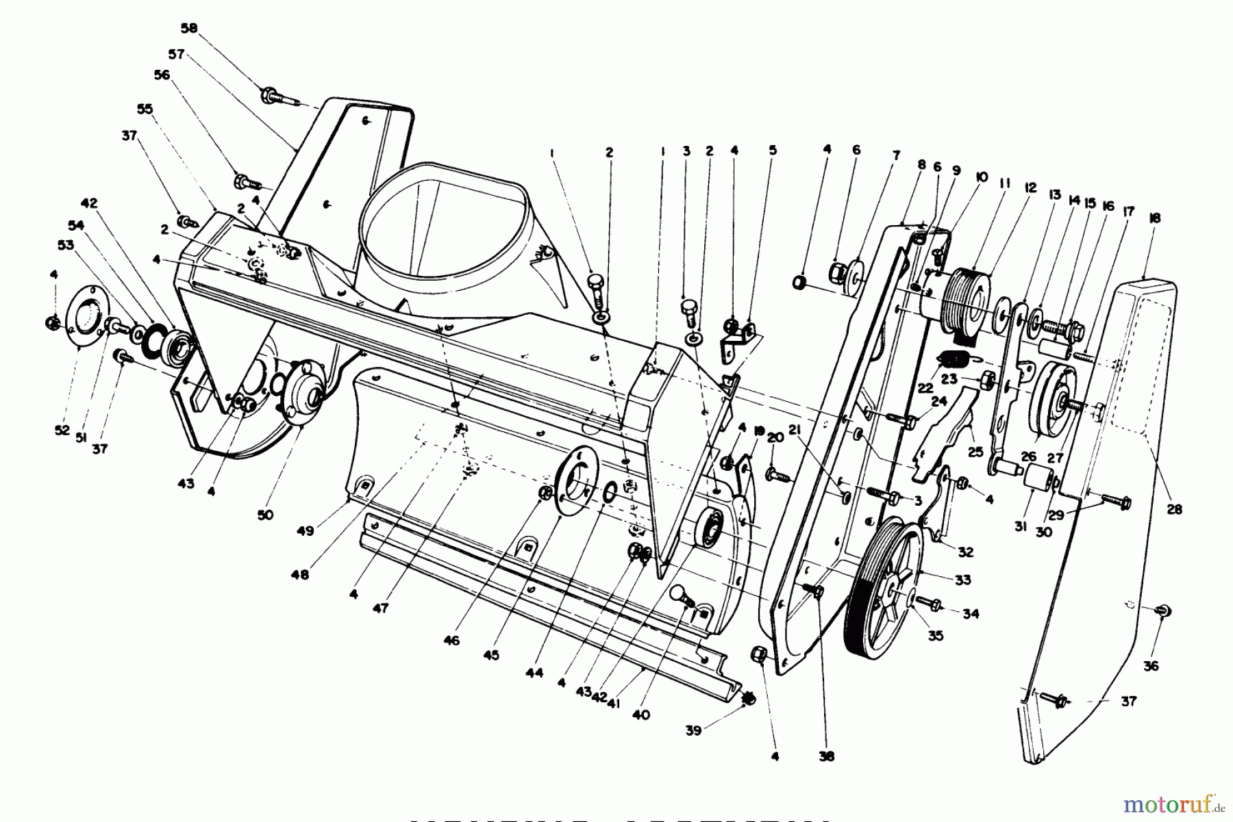  Toro Neu Snow Blowers/Snow Throwers Seite 1 38185 - Toro CCR 2000 Snowthrower, 1994 (4900001-4999999) HOUSING ASSEMBLY