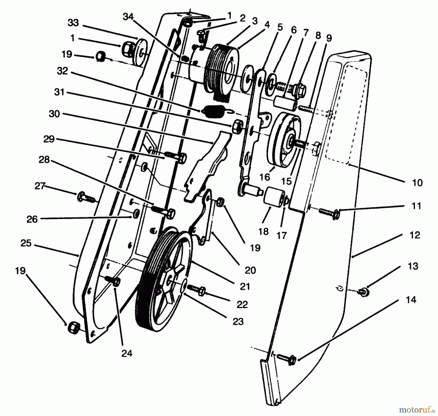  Toro Neu Snow Blowers/Snow Throwers Seite 1 38185 - Toro CCR 2000 Snowthrower, 1996 (6900001-6999999) DRIVE ASSEMBLY