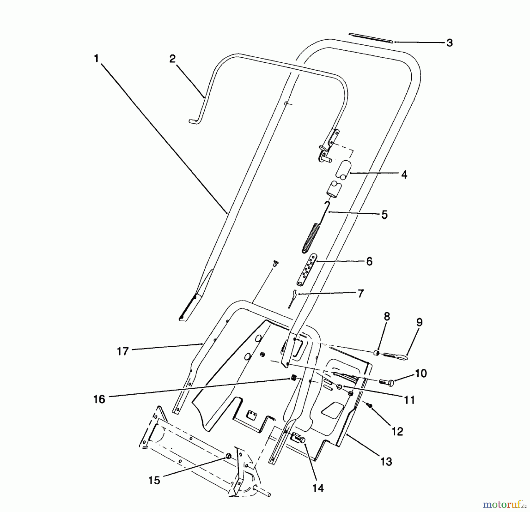  Toro Neu Snow Blowers/Snow Throwers Seite 1 38191 - Toro CCR 1000 Snowthrower, 1992 (2000001-2999999) HANDLE ASSEMBLY