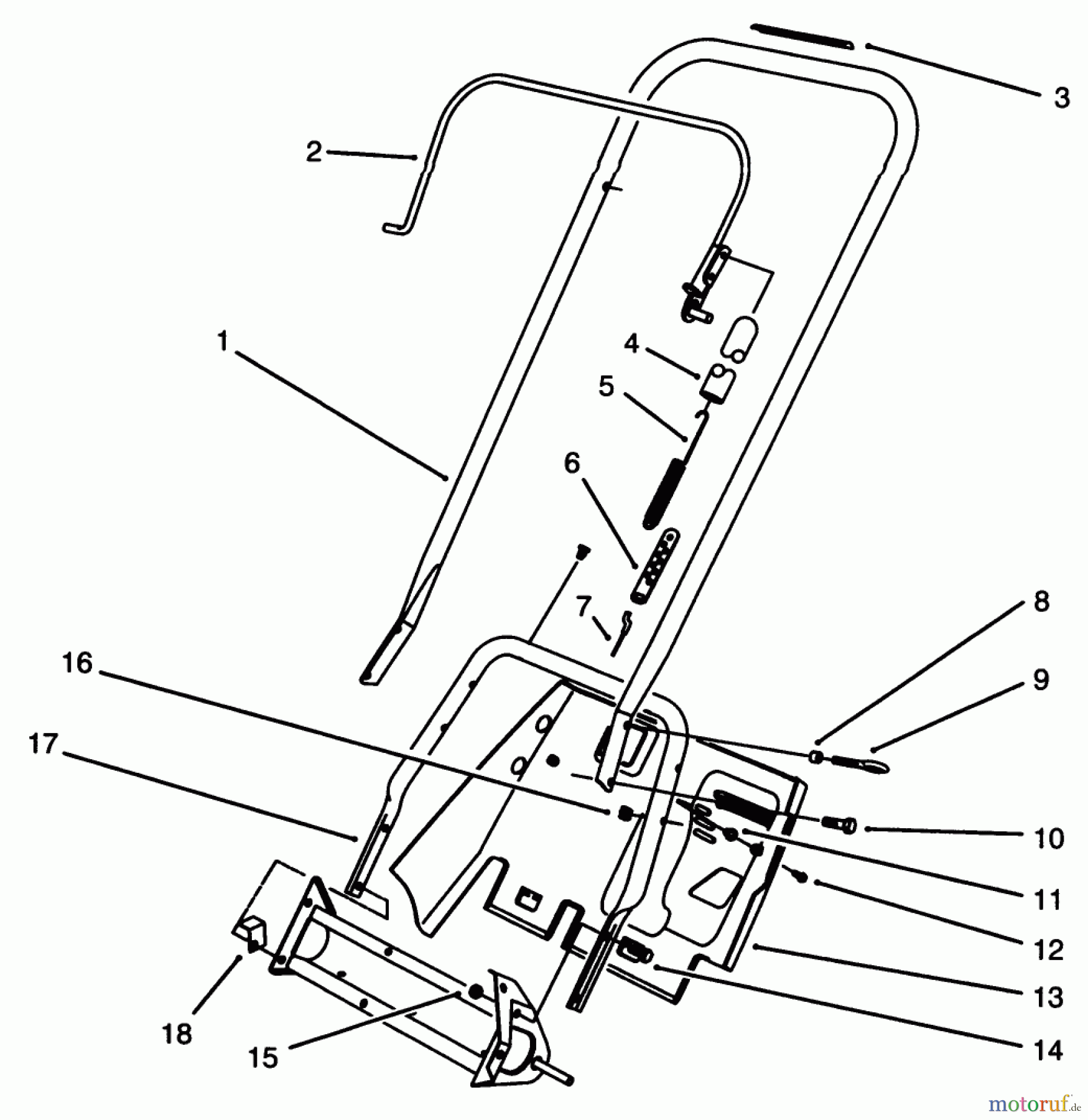  Toro Neu Snow Blowers/Snow Throwers Seite 1 38195 - Toro CCR 1000 Snowthrower, 1995 (59000001-59999999) HANDLE ASSEMBLY