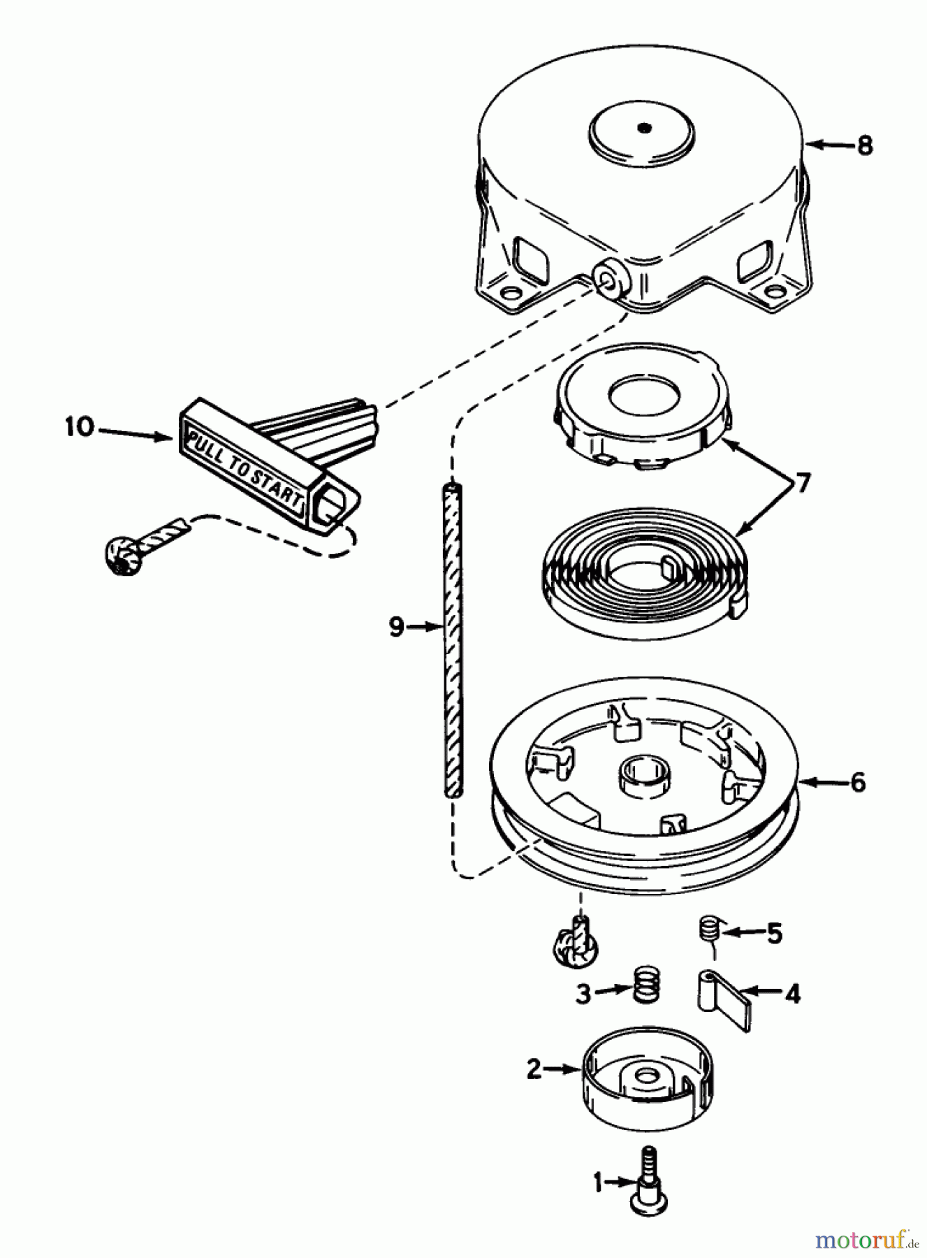  Toro Neu Snow Blowers/Snow Throwers Seite 1 38195 - Toro CCR 1000 Snowthrower, 1991 (1000001-1999999) RECOIL STARTER NO. 590537