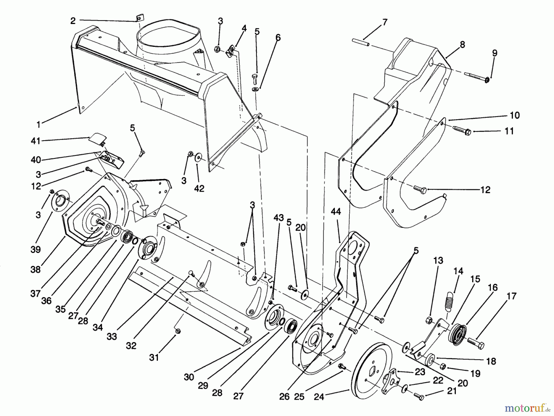  Toro Neu Snow Blowers/Snow Throwers Seite 1 38196 - Toro CCR 1000 Snowthrower, 1992 (2000001-2999999) ROTOR HOUSING ASSEMBLY