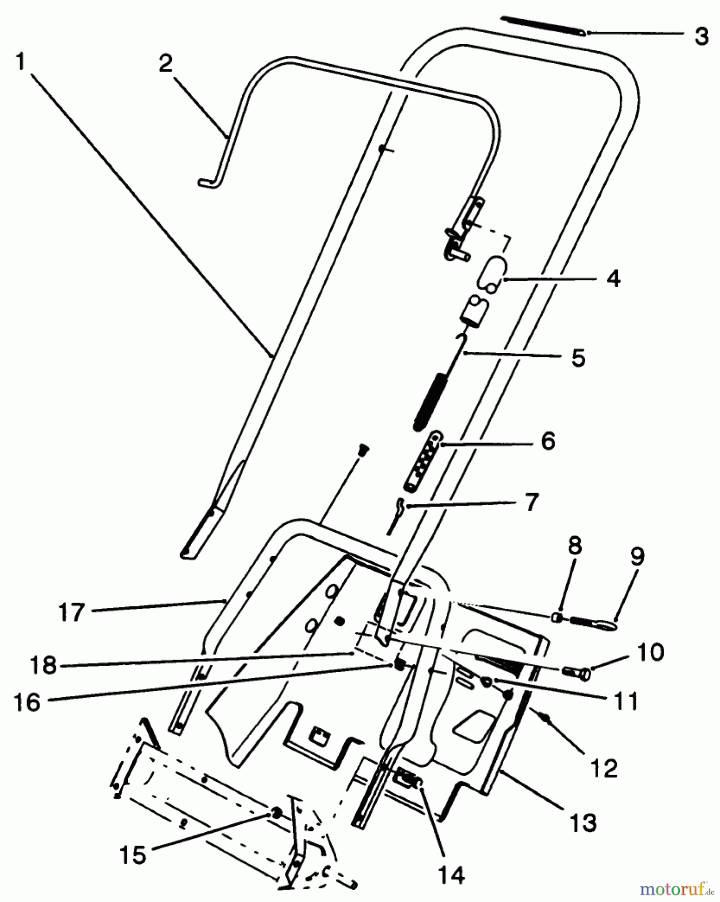  Toro Neu Snow Blowers/Snow Throwers Seite 1 38195 - Toro CCR 1000 Snowthrower, 1993 (39000001-39999999) HANDLE ASSEMBLY