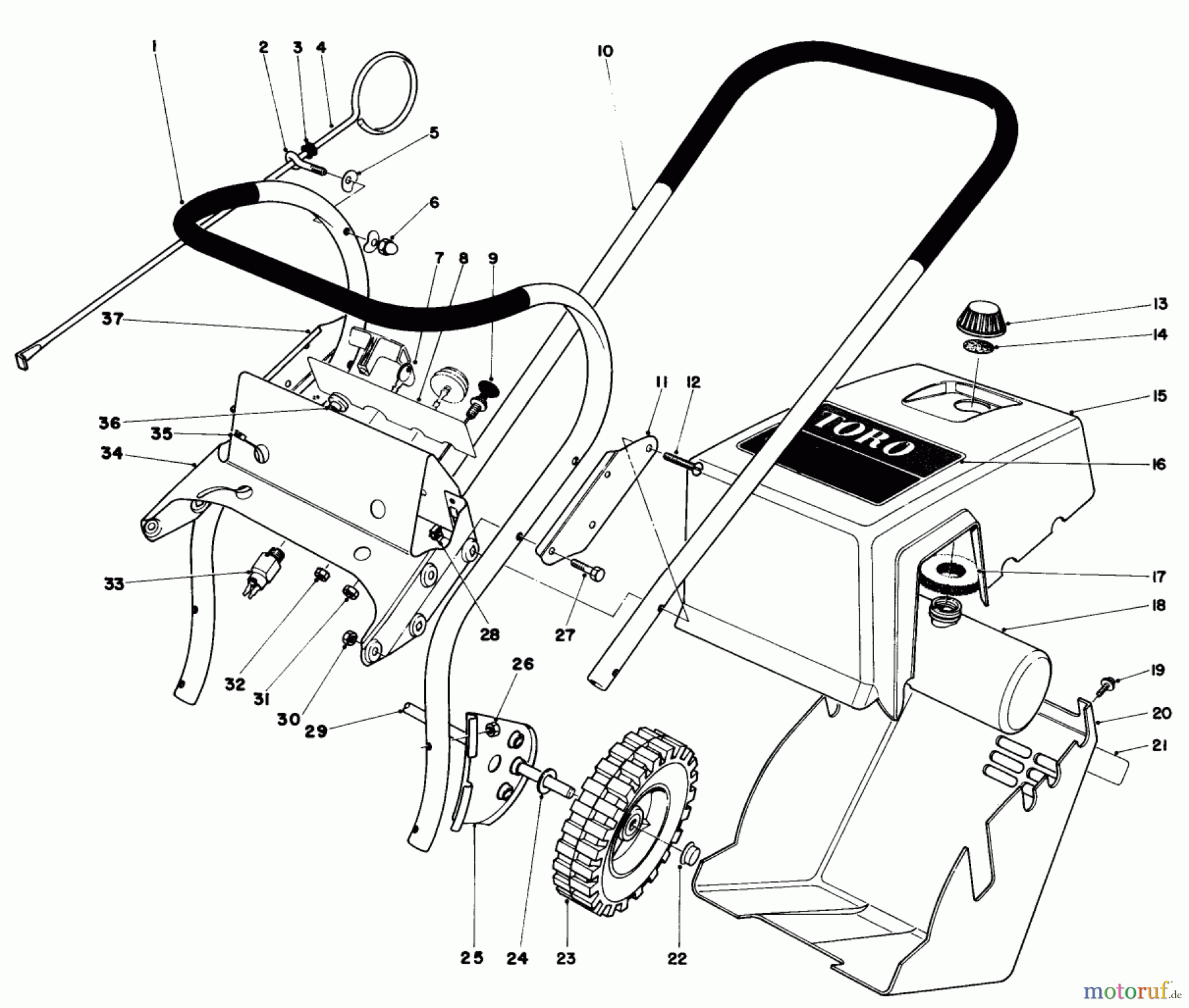  Toro Neu Snow Blowers/Snow Throwers Seite 1 38210 (S-140) - Toro S-140 Snowthrower, 1980 (0000001-0999999) UPPER MAIN FRAME