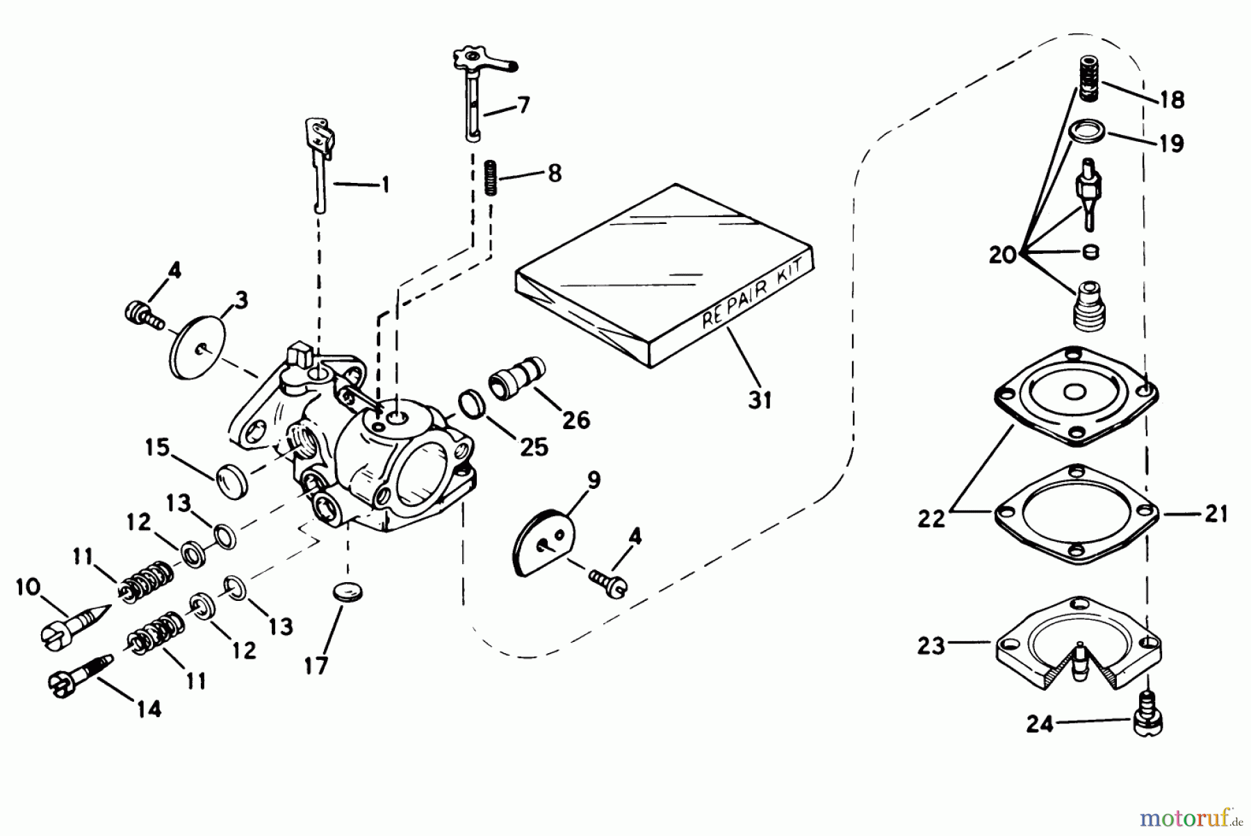  Toro Neu Snow Blowers/Snow Throwers Seite 1 38232 (S-200) - Toro S-200 Snowthrower, 1985 (5000001-5999999) CARBURETOR NO. 632142 (ENGINE MODEL NO. AH520 TYPE 1602)