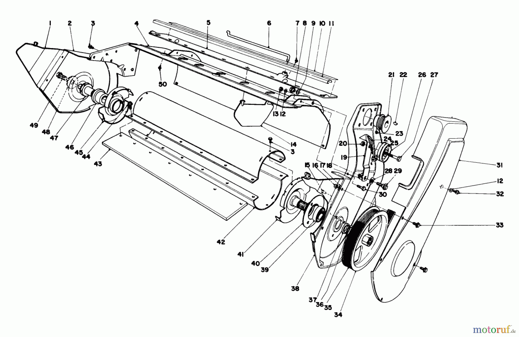  Toro Neu Snow Blowers/Snow Throwers Seite 1 38242 (S-200) - Toro S-200 Snowthrower, 1983 (3000001-3999999) LOWER MAIN FRAME ASSEMBLY