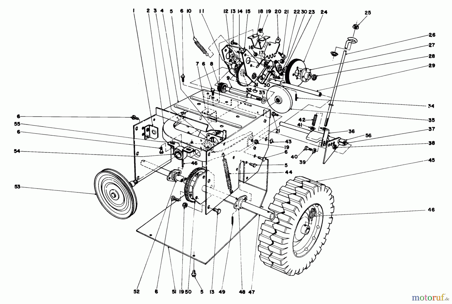  Toro Neu Snow Blowers/Snow Throwers Seite 1 38250 (421) - Toro 421 Snowthrower, 1981 (1000001-1999999) TRACTION ASSEMBLY