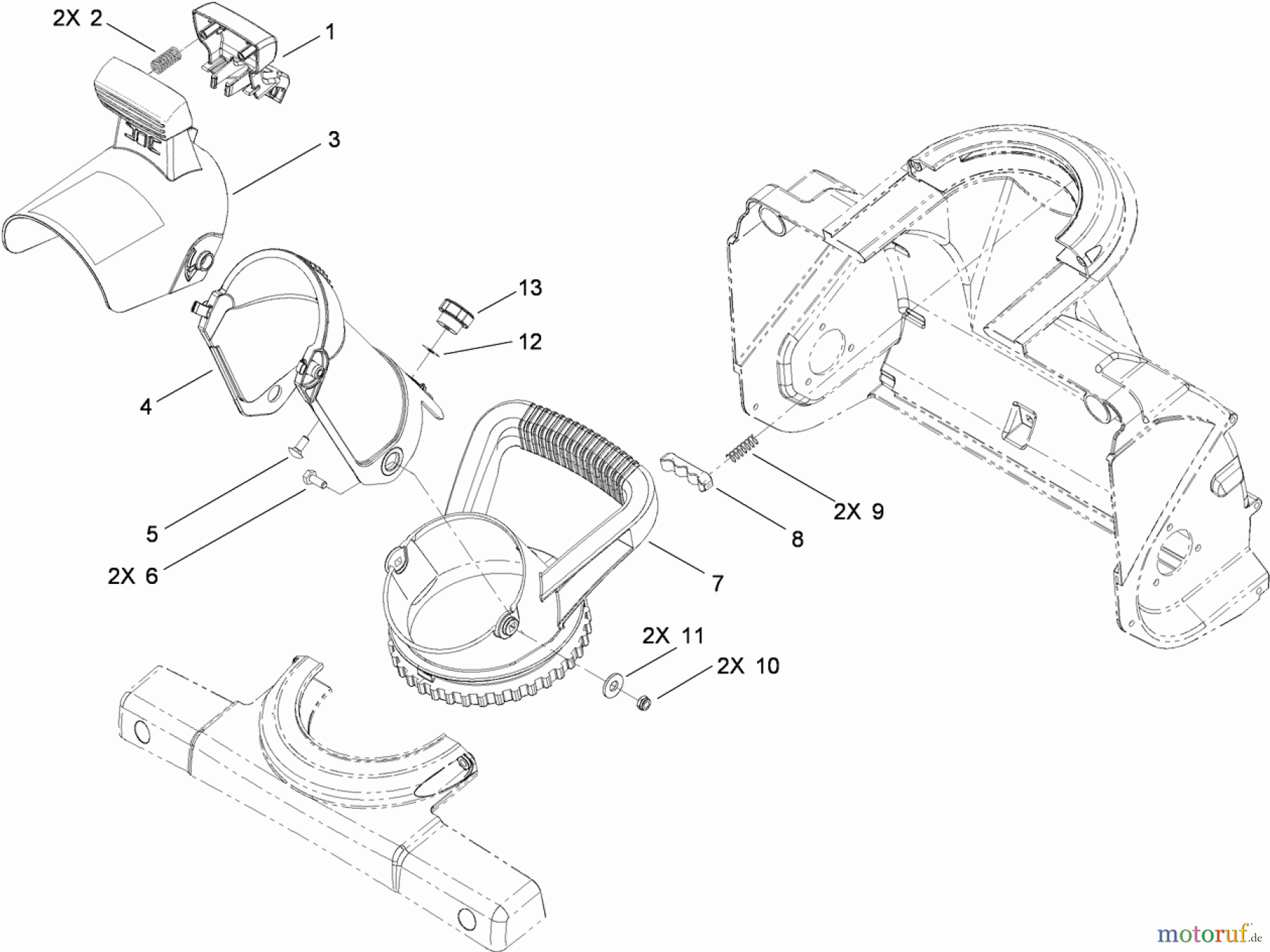  Toro Neu Snow Blowers/Snow Throwers Seite 1 38272 (180) - Toro Power Clear 180 Snowthrower, 2010 (310002467-310007385) DEFLECTOR CHUTE CONTROL ASSEMBLY