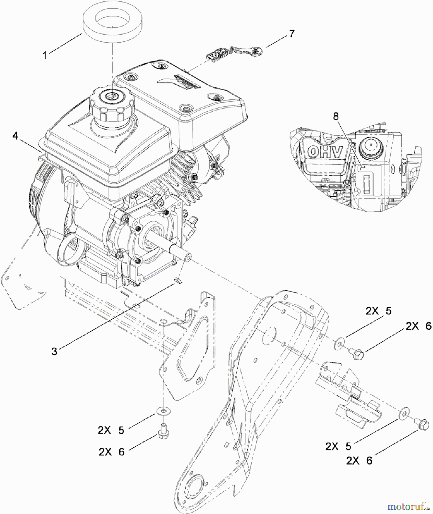  Toro Neu Snow Blowers/Snow Throwers Seite 1 38272 (180) - Toro Power Clear 180 Snowthrower, 2010 (310007386-310999999) ENGINE ASSEMBLY