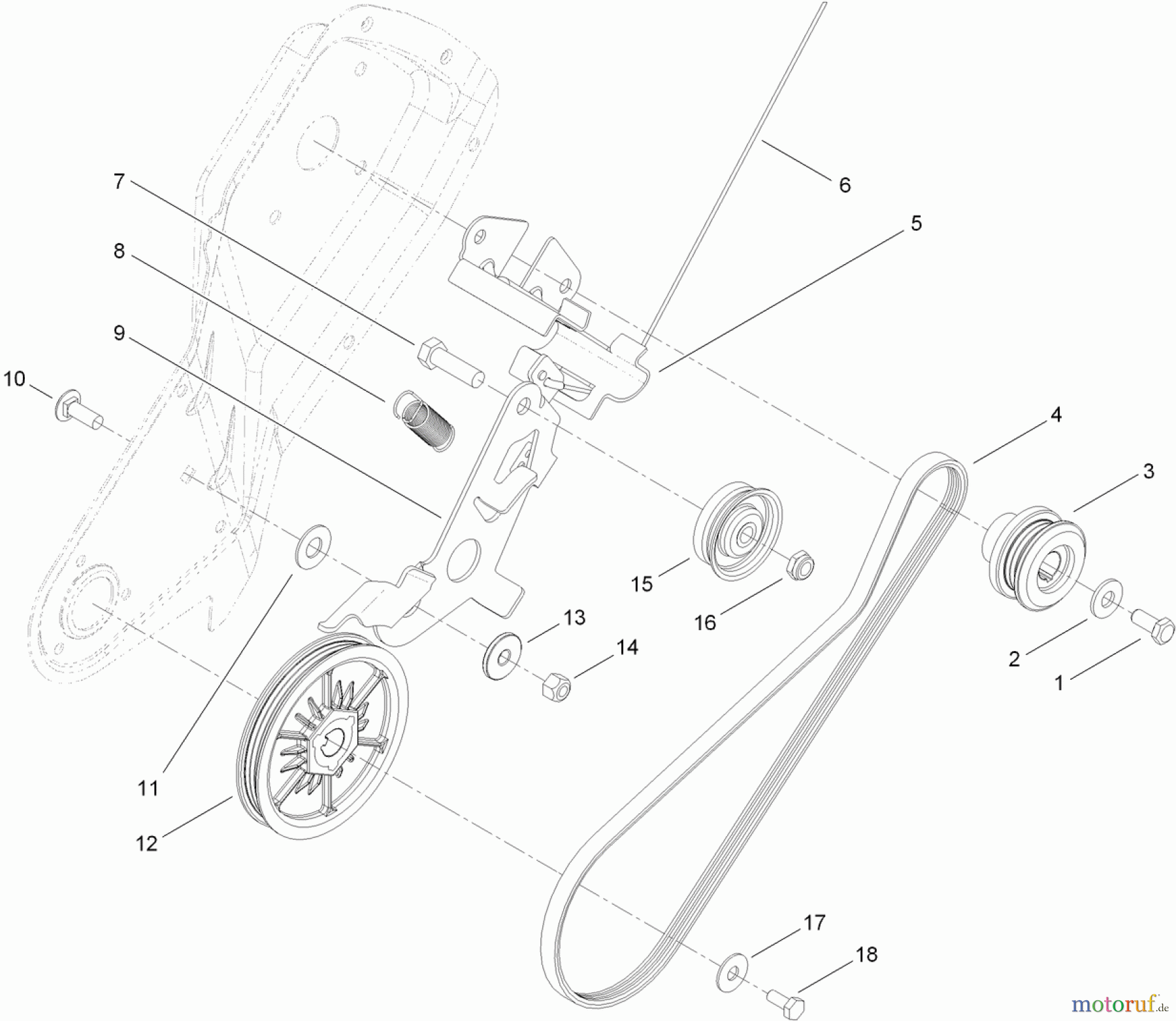  Toro Neu Snow Blowers/Snow Throwers Seite 1 38273 - Toro Powerlite Snowthrower, 2013 (SN 313000001-313999999) BELT AND DRIVE ASSEMBLY