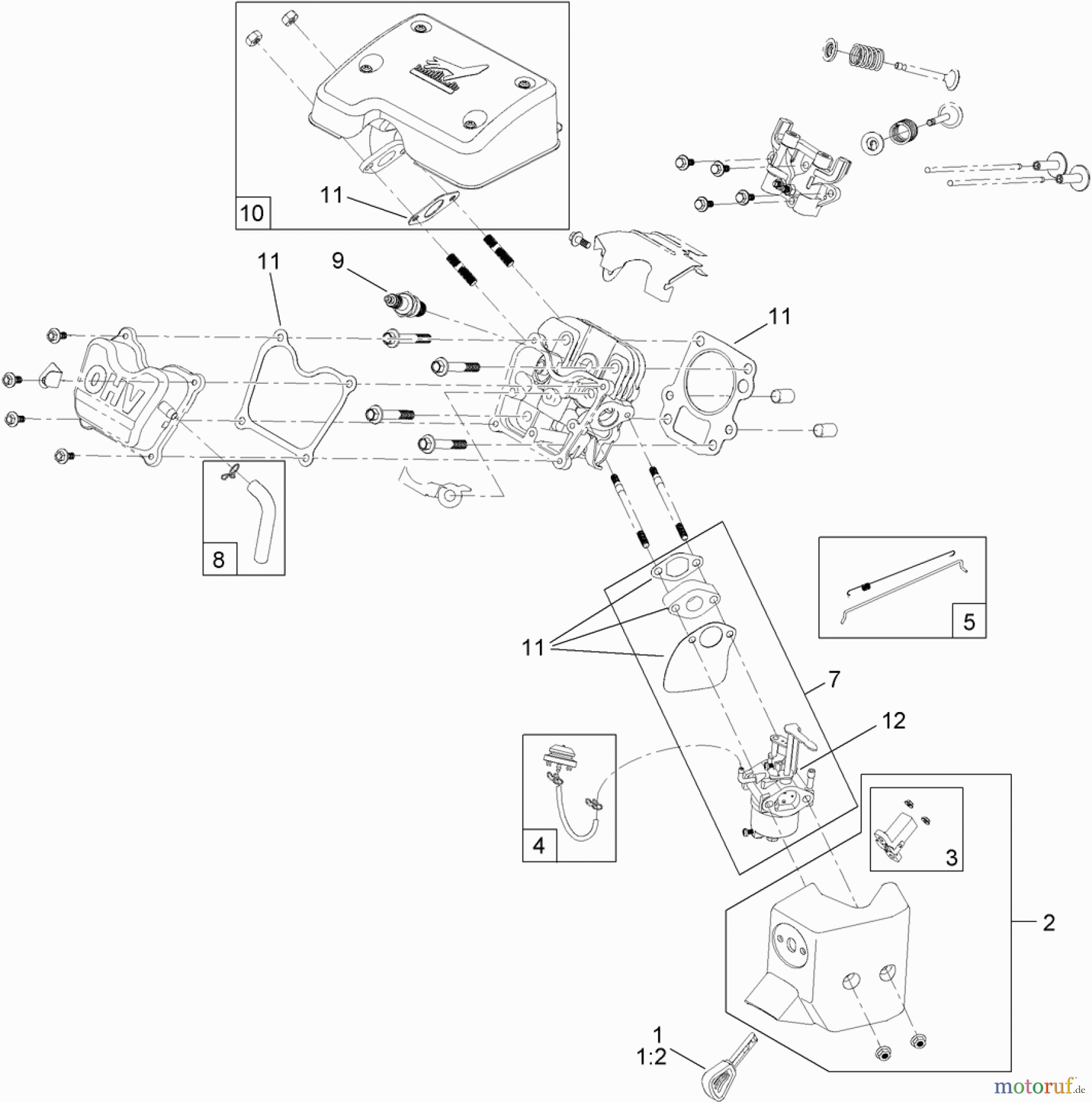  Toro Neu Snow Blowers/Snow Throwers Seite 1 38273 - Toro Powerlite Snowthrower, 2013 (SN 313000001-313999999) ENGINE ASSEMBLY NO. 1