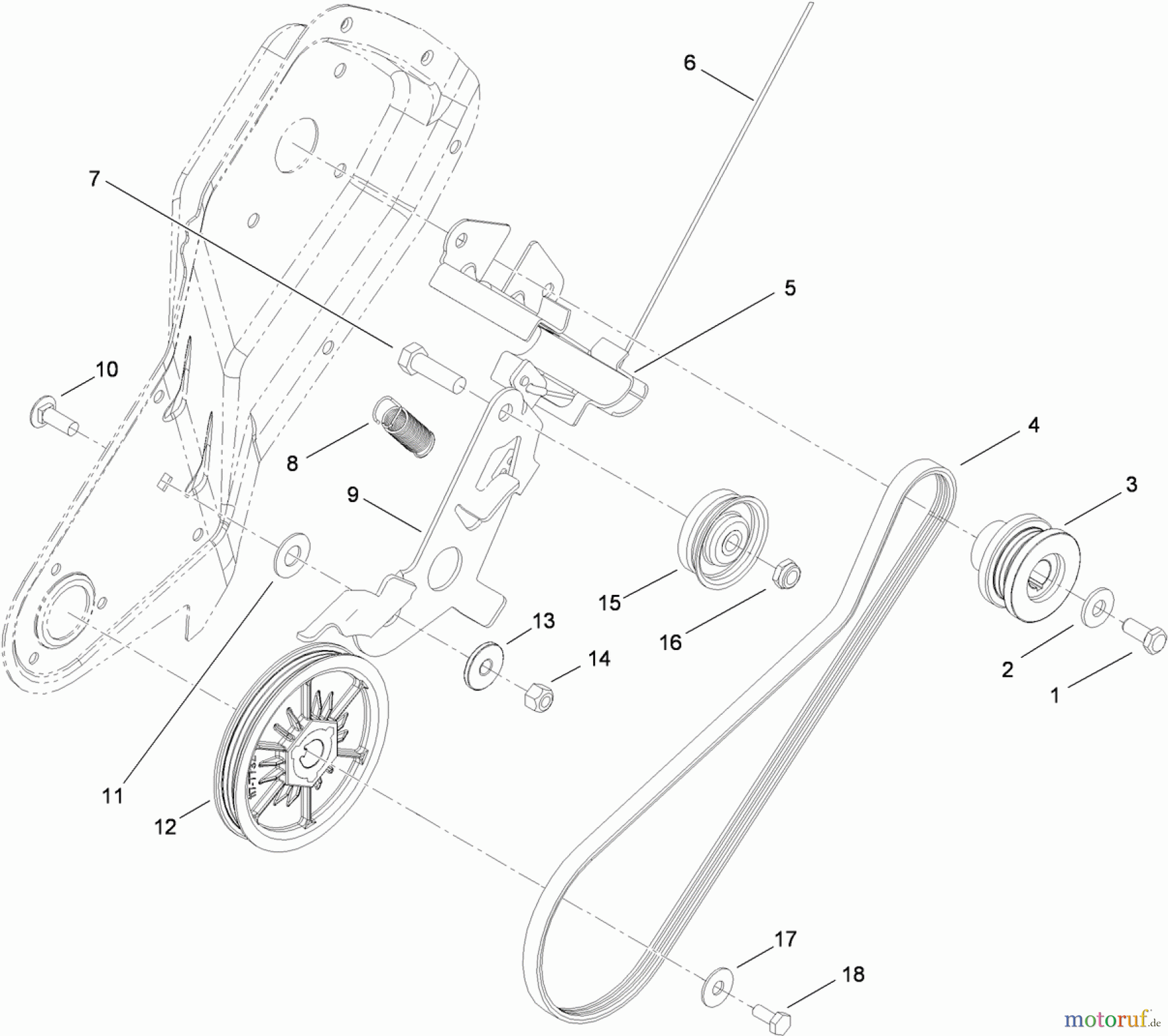  Toro Neu Snow Blowers/Snow Throwers Seite 1 38282 (180) - Toro Power Clear 180 Snowthrower, 2010 (310021429-310999999) BELT DRIVE ASSEMBLY