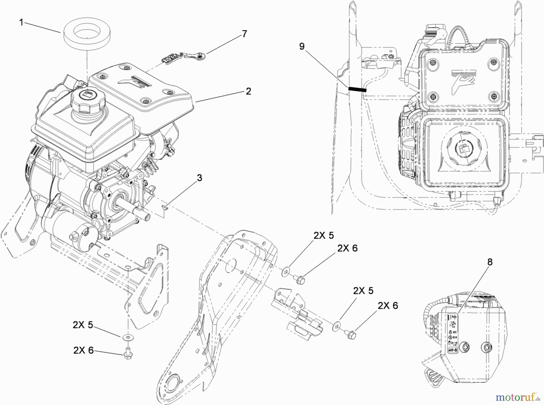  Toro Neu Snow Blowers/Snow Throwers Seite 1 38282 (180) - Toro Power Clear 180 Snowthrower, 2011 (311000001-311003000) ENGINE ASSEMBLY