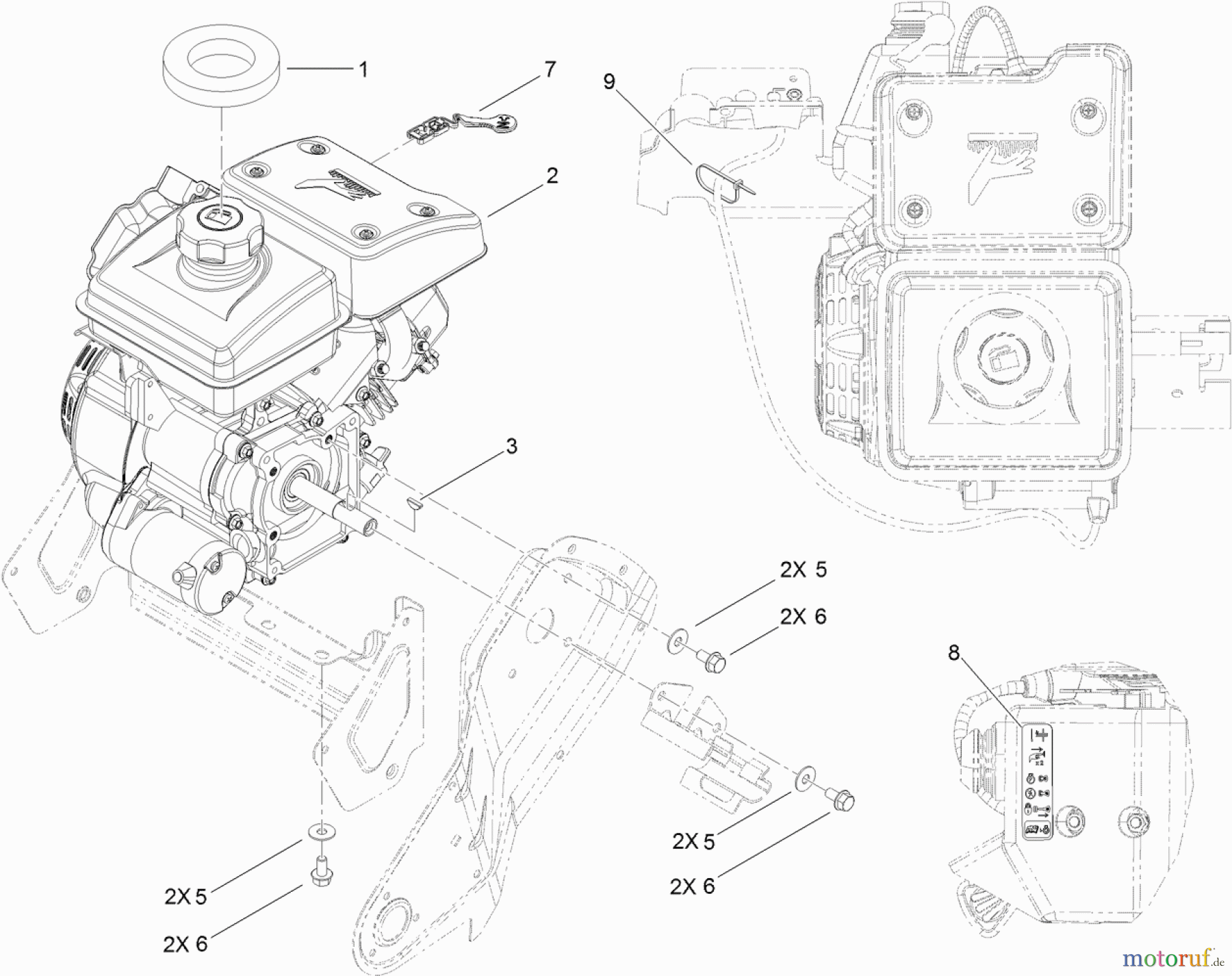  Toro Neu Snow Blowers/Snow Throwers Seite 1 38282 (418 ZE) - Toro Power Clear 418 ZE Snowthrower, 2013 (SN 313000001-313999999) ENGINE AND MOUNTING ASSEMBLY