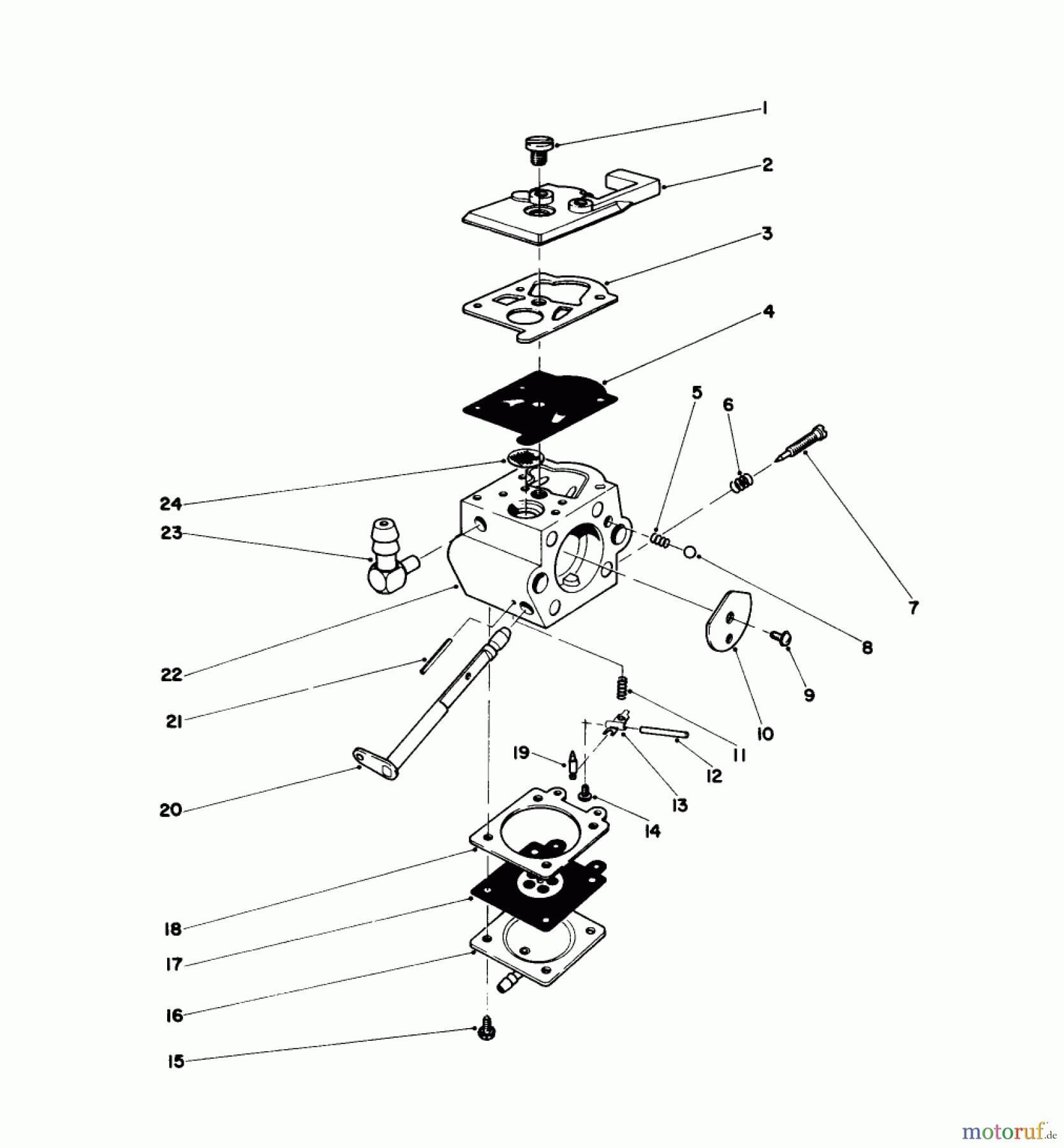  Toro Neu Snow Blowers/Snow Throwers Seite 1 38350 - Toro Gas Power Shovel Snowthrower, 1985 (5000001-5999999) CARBURETOR ASSEMBLY NO. 45-2360