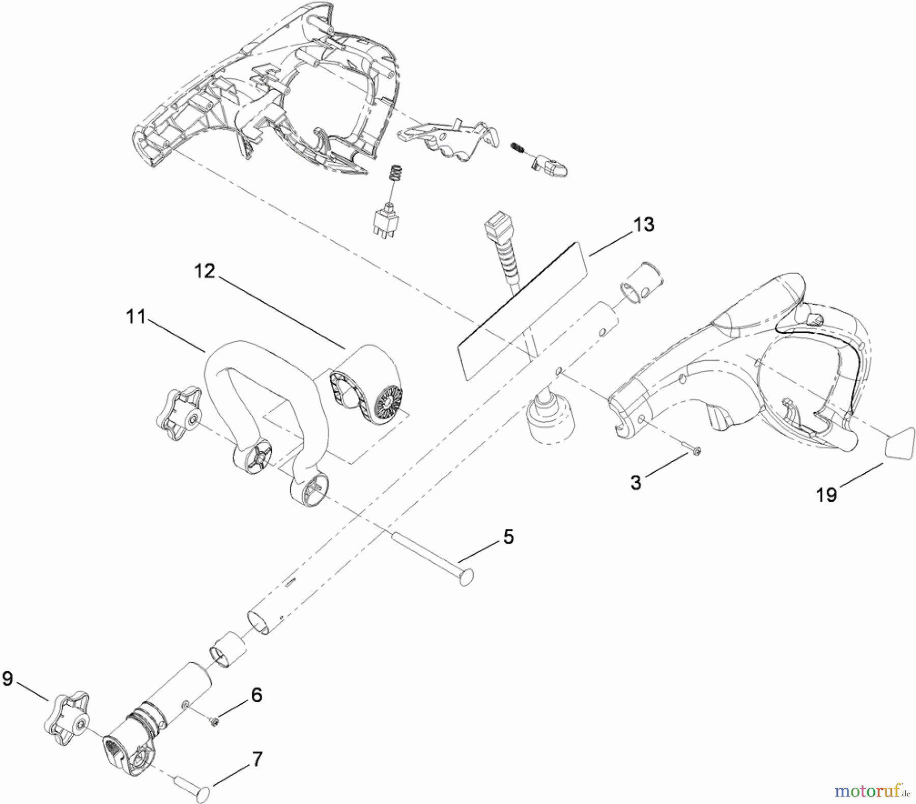  Toro Neu Snow Blowers/Snow Throwers Seite 1 38361 - Toro Power Shovel, 2011 (311000001-311999999) HANDLE ASSEMBLY