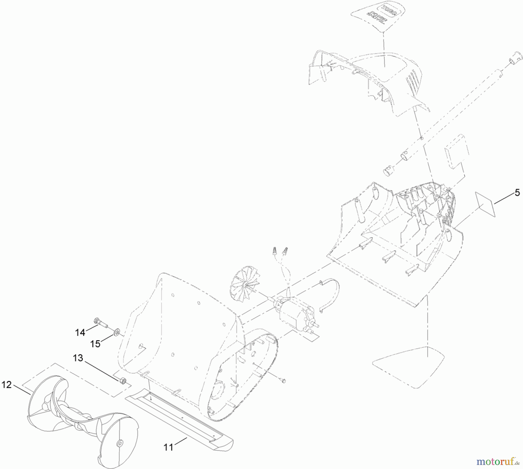  Toro Neu Snow Blowers/Snow Throwers Seite 1 38361 - Toro Power Shovel, 2013 (SN 313000001-313999999) SHROUD AND AUGER ASSEMBLY